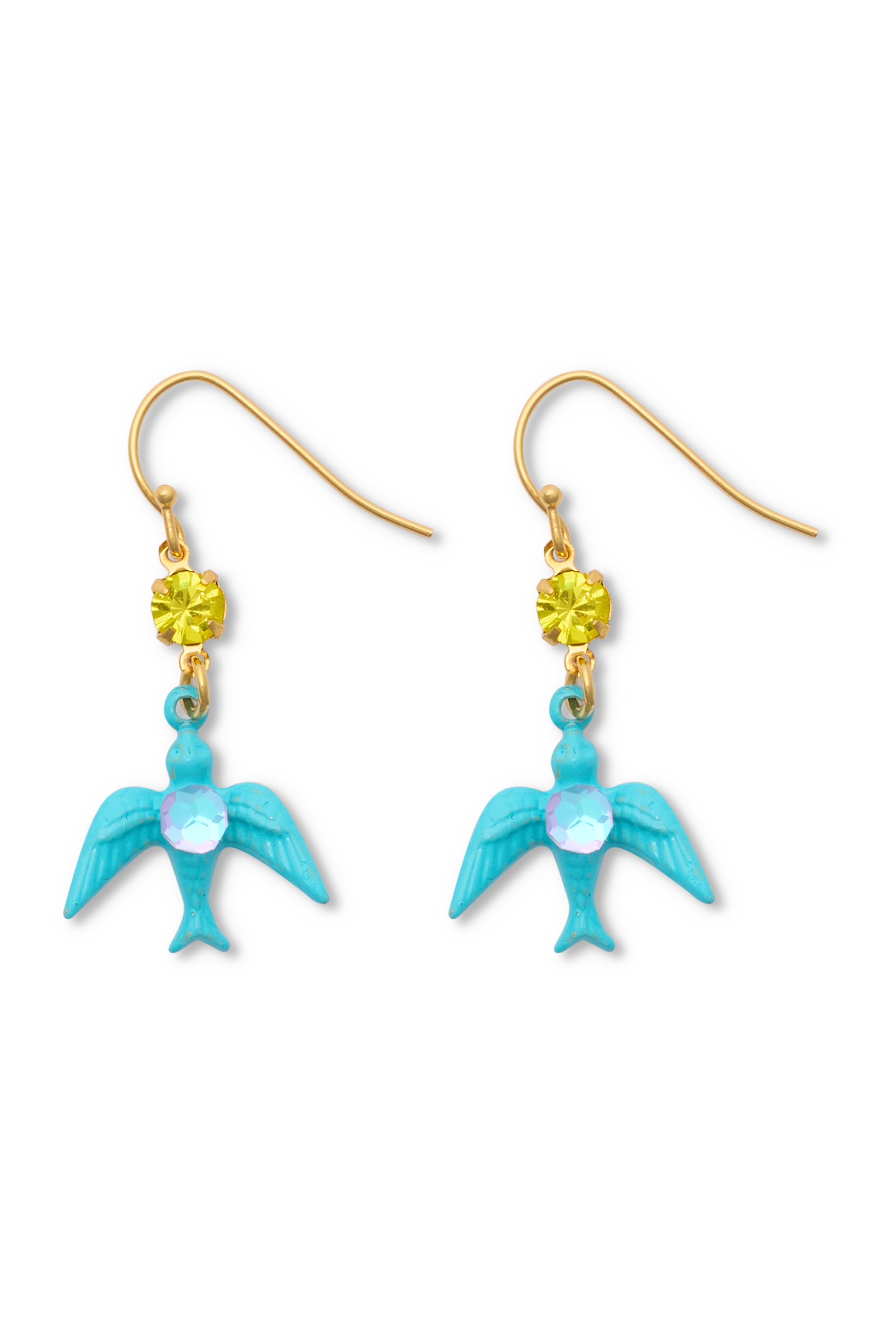 Songbird Earrings, Turquoise, gold.jpg