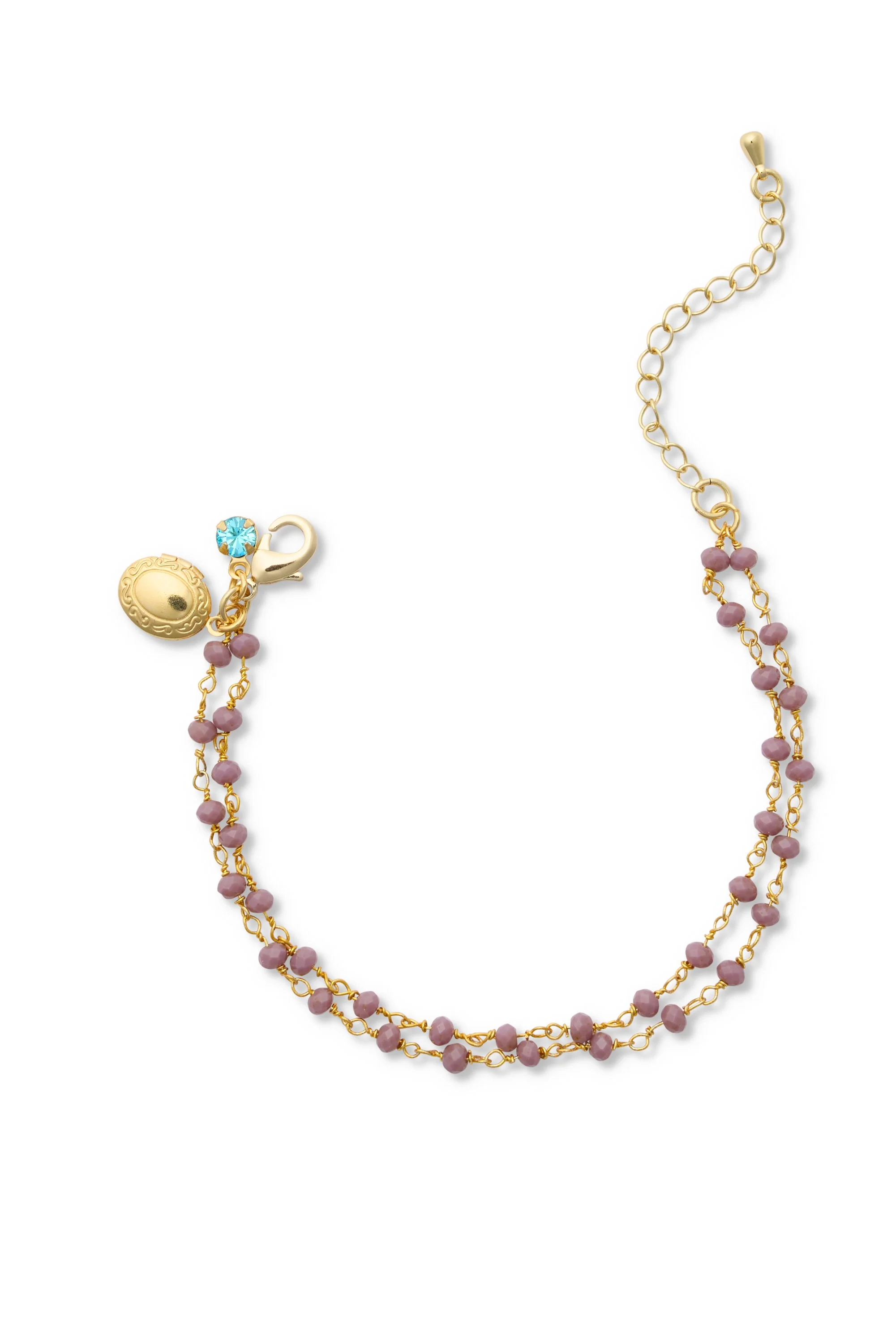 Beaded Locket Bracelet, Lavender.jpg