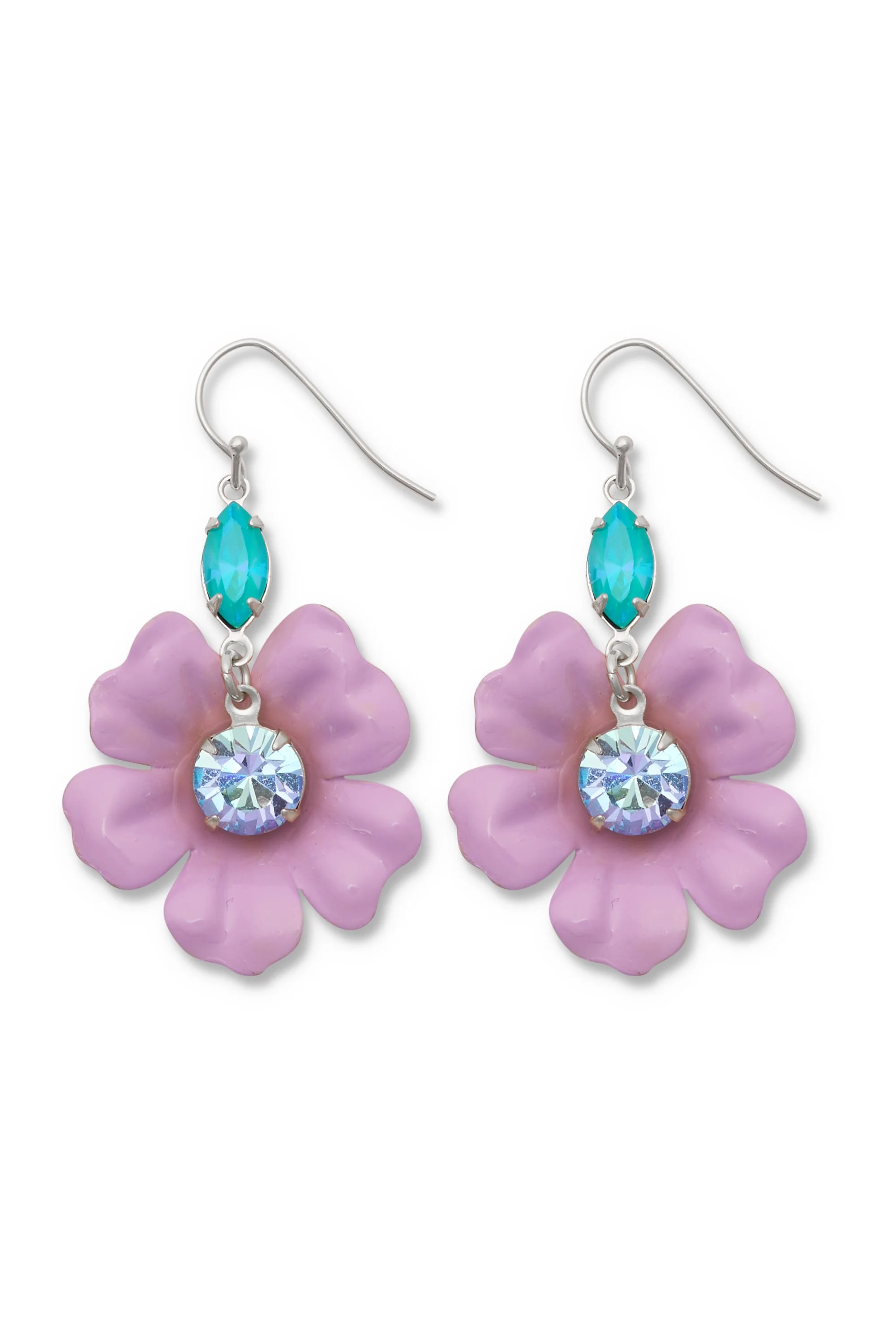 Crystal Bloom Earrings, Lavender, silver.jpg