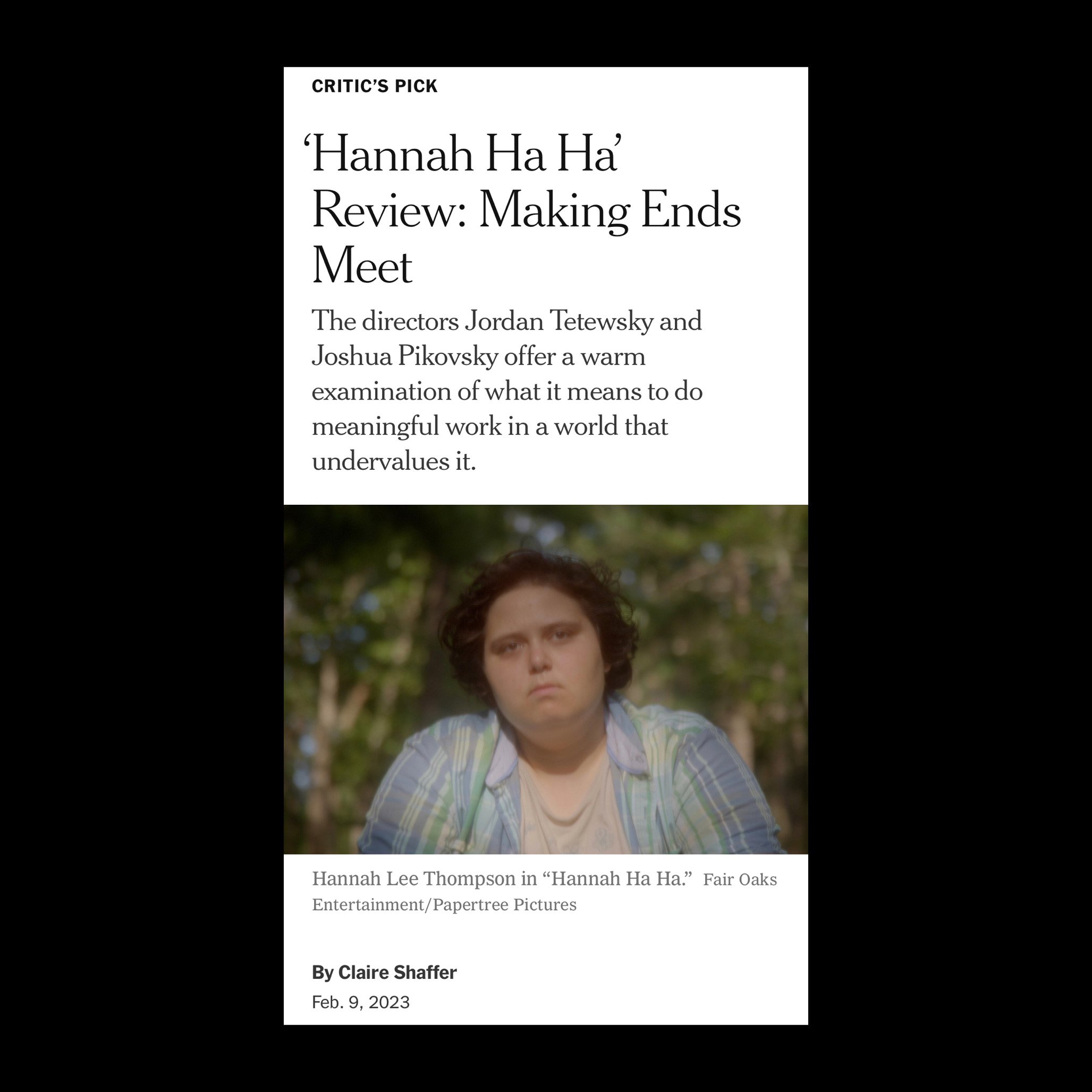 Award-winning indie film Hannah Ha Ha gets theatrical release