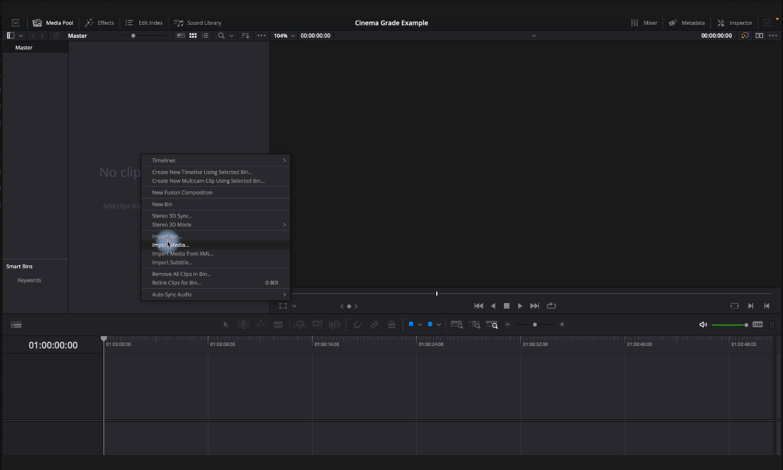 import media in davinci resolve for the color grading plugin cinema grade import media in davinci resolve for the color grading plugin cinema grade