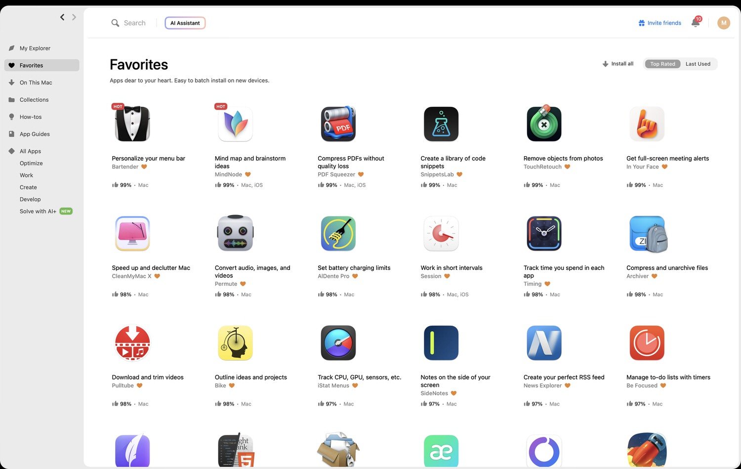 Setapp dashboard displaying a curated collection of Mac and iOS applications, highlighting its extensive app library and user-friendly interface. Setapp dashboard displaying a curated collection of Mac and iOS applications, highlighting its extensive app library and user-friendly interface.