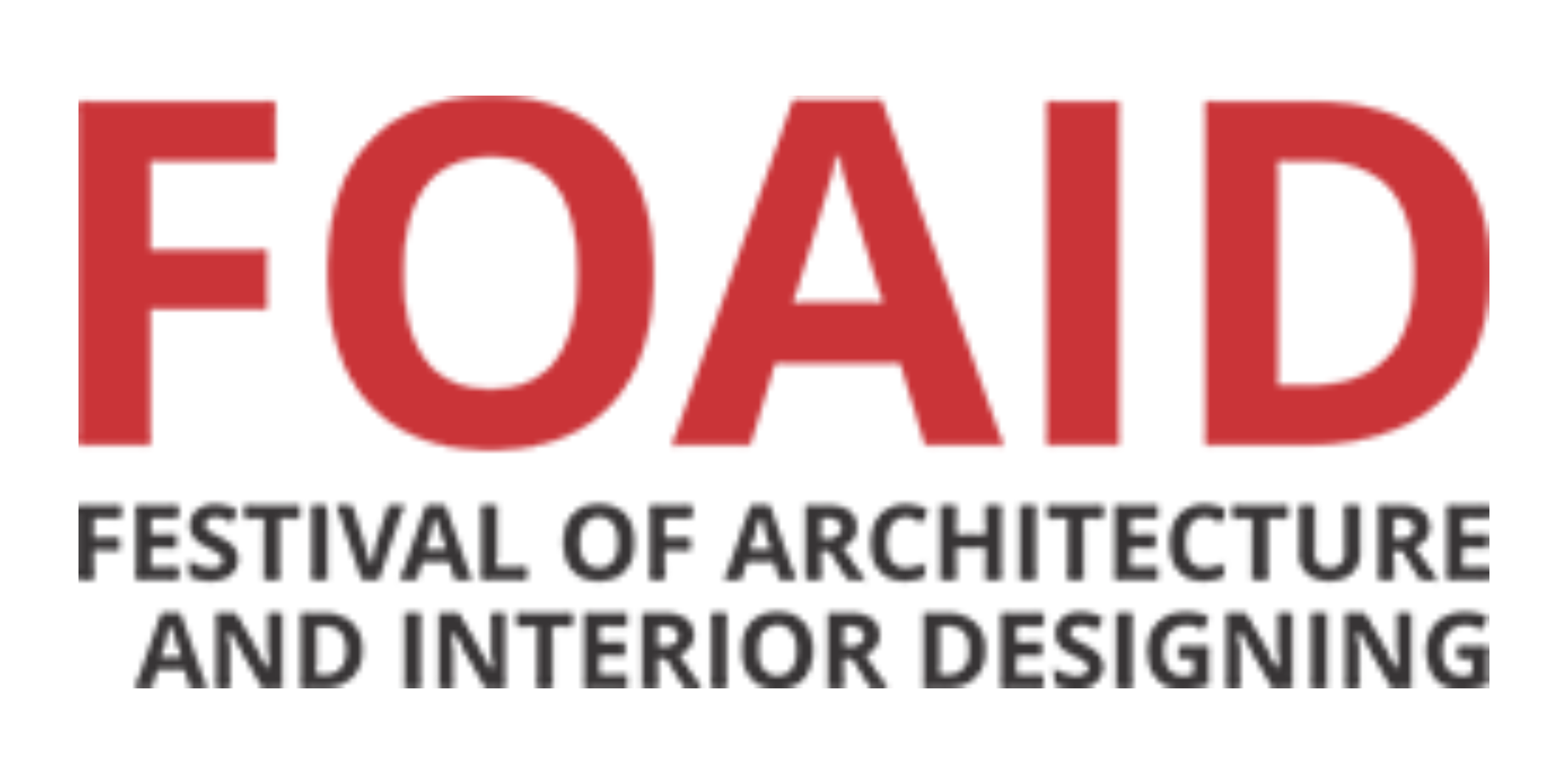 Logo for FOAID Festival of Architecture and Interior Designing, with large red text 'FOAID' and smaller black text underneath.