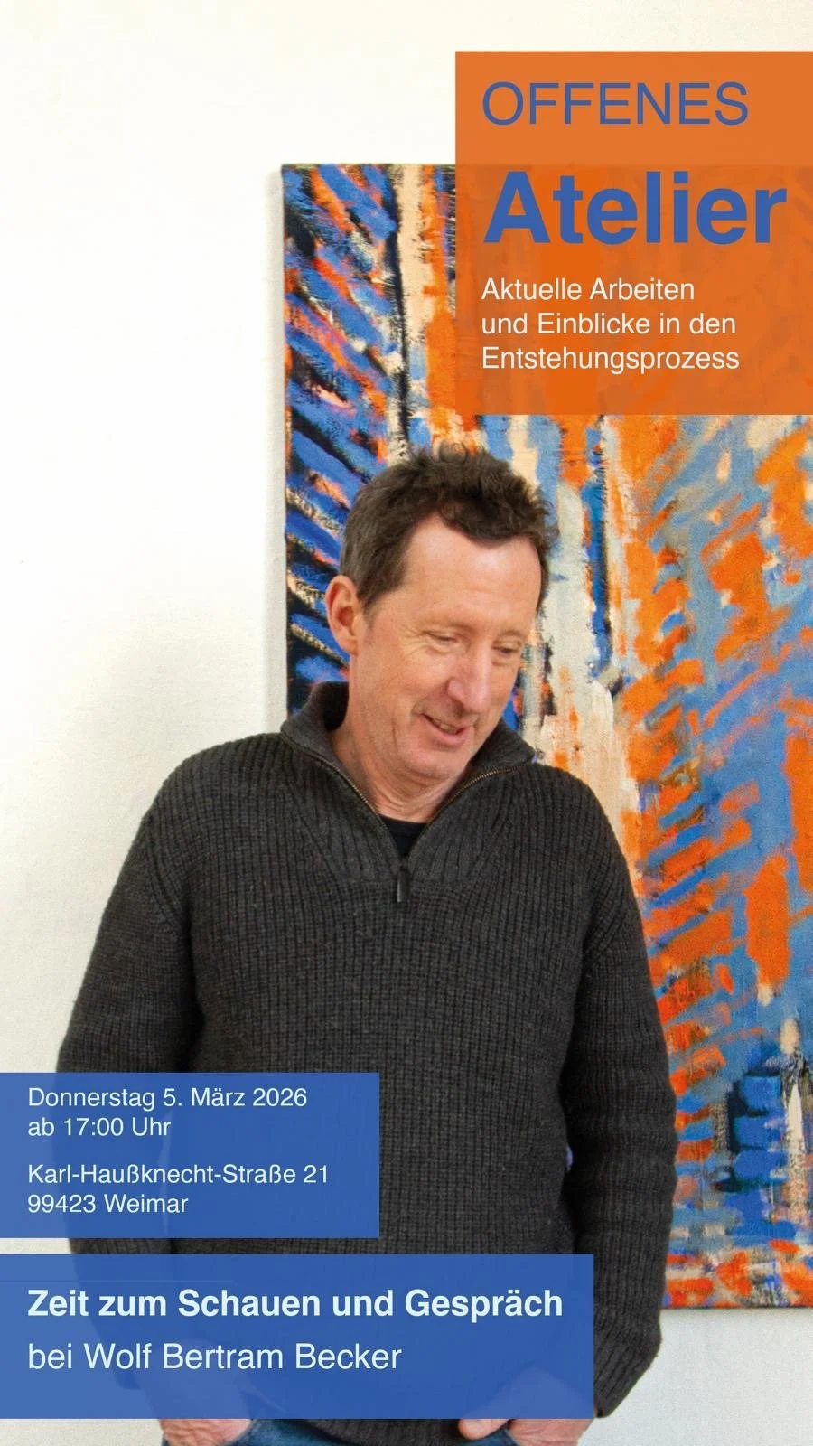 OFFENES ATELIER. OPEN STUDIO am Donnerstag, 5. März 2026 ab 17:00 Uhr