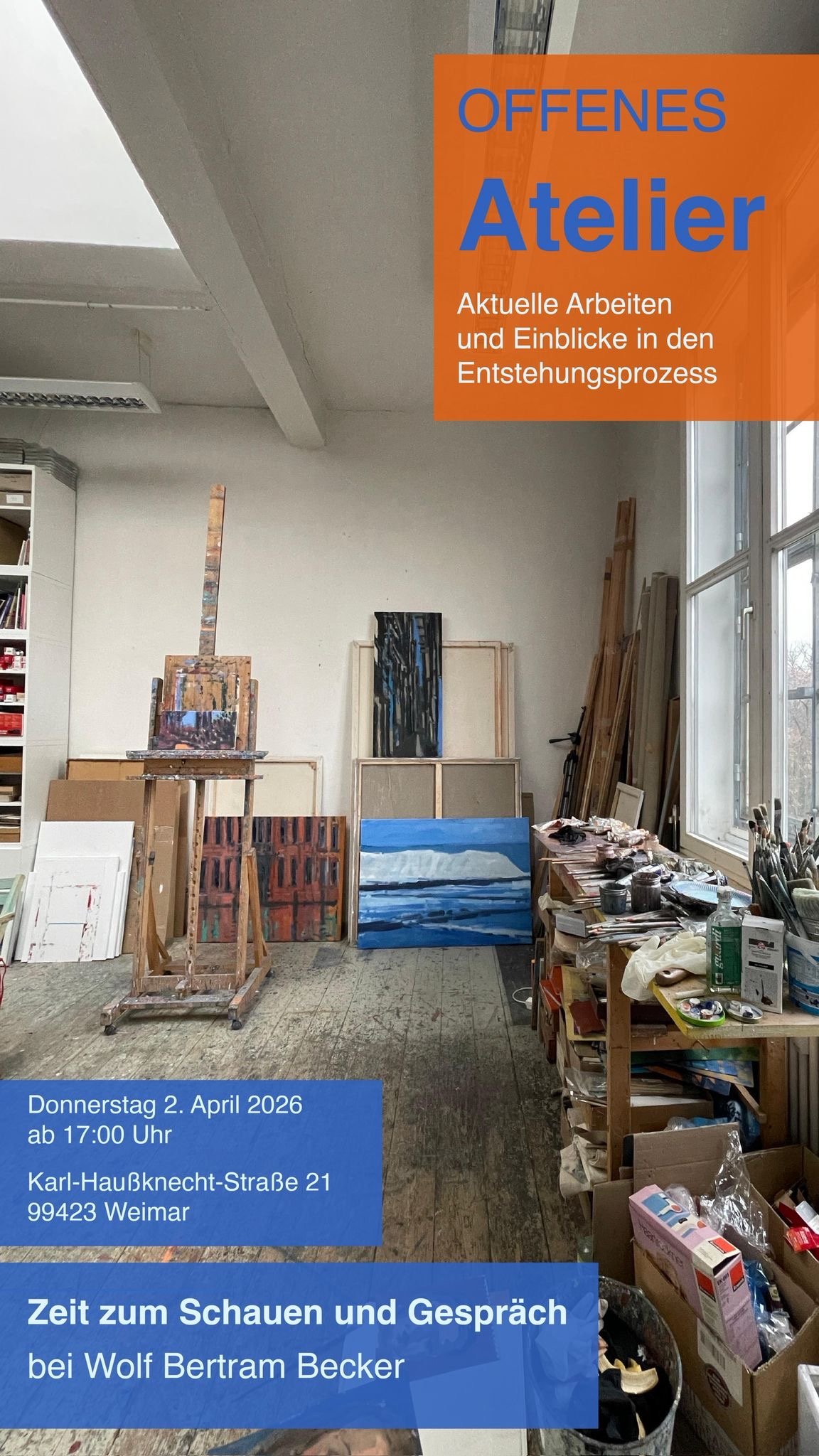 OFFENES ATELIER AM DONNERSTAG, 2. APRIL 2026