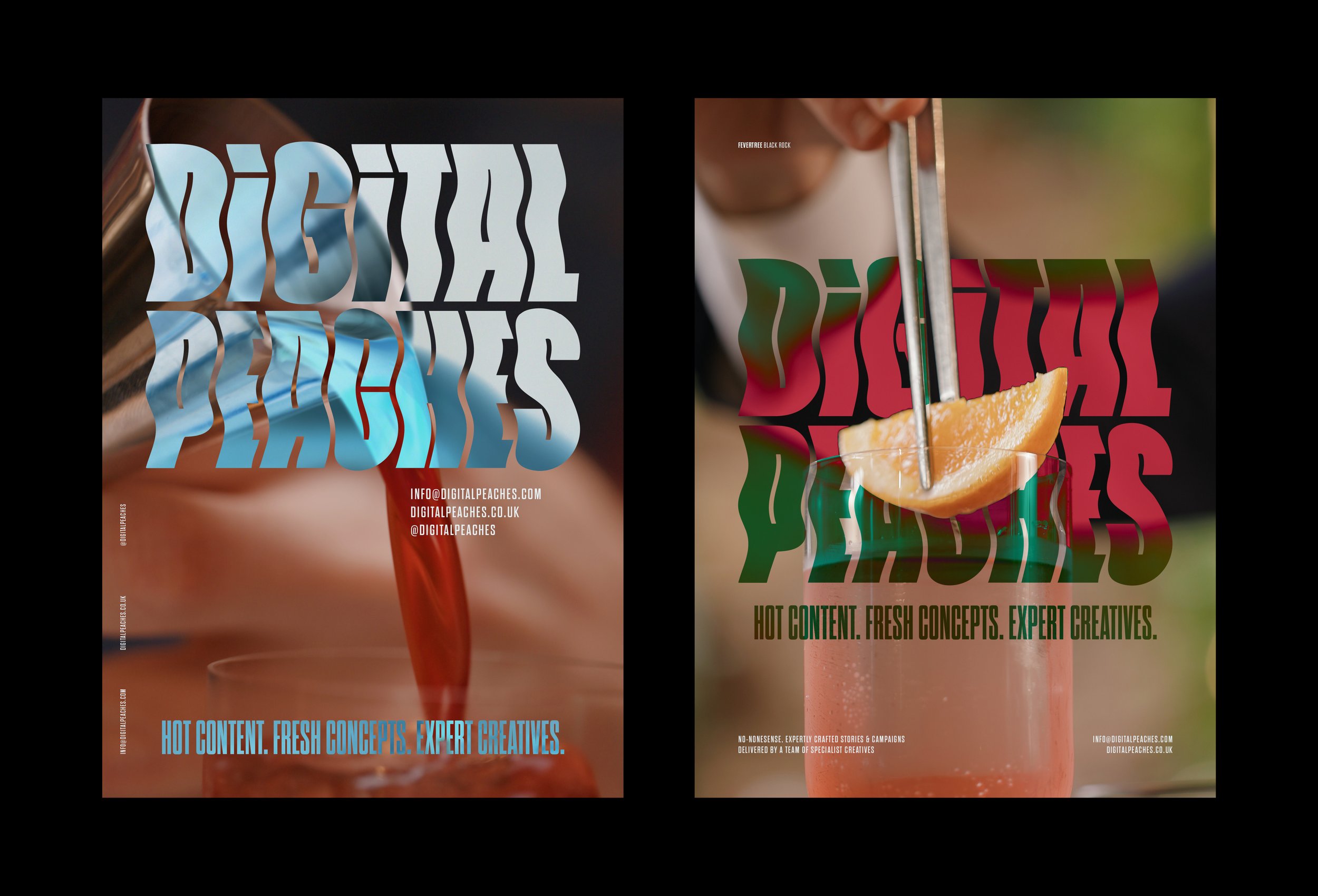 Brand A4 portrait poster designs for film and production company Digital Peaches