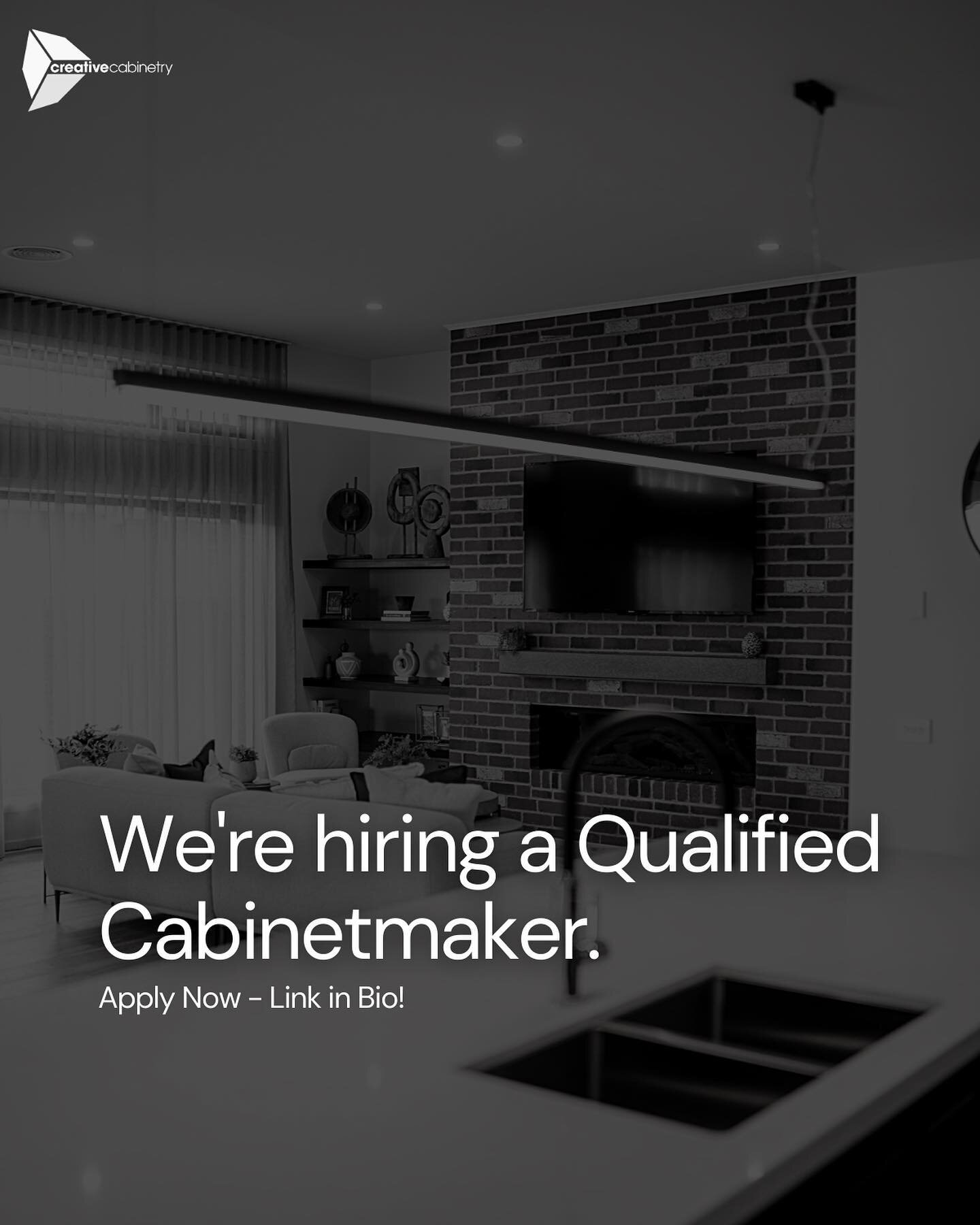 We&rsquo;re hiring a Qualified Cabinetmaker! Know someone perfect for this role? Tag them below! 🛠

Qualifications &amp; experience:

&bull; A Driver's License is necessary.
&bull; Eye for Detail &amp; Willingness to accept mistakes and fix them.
&b