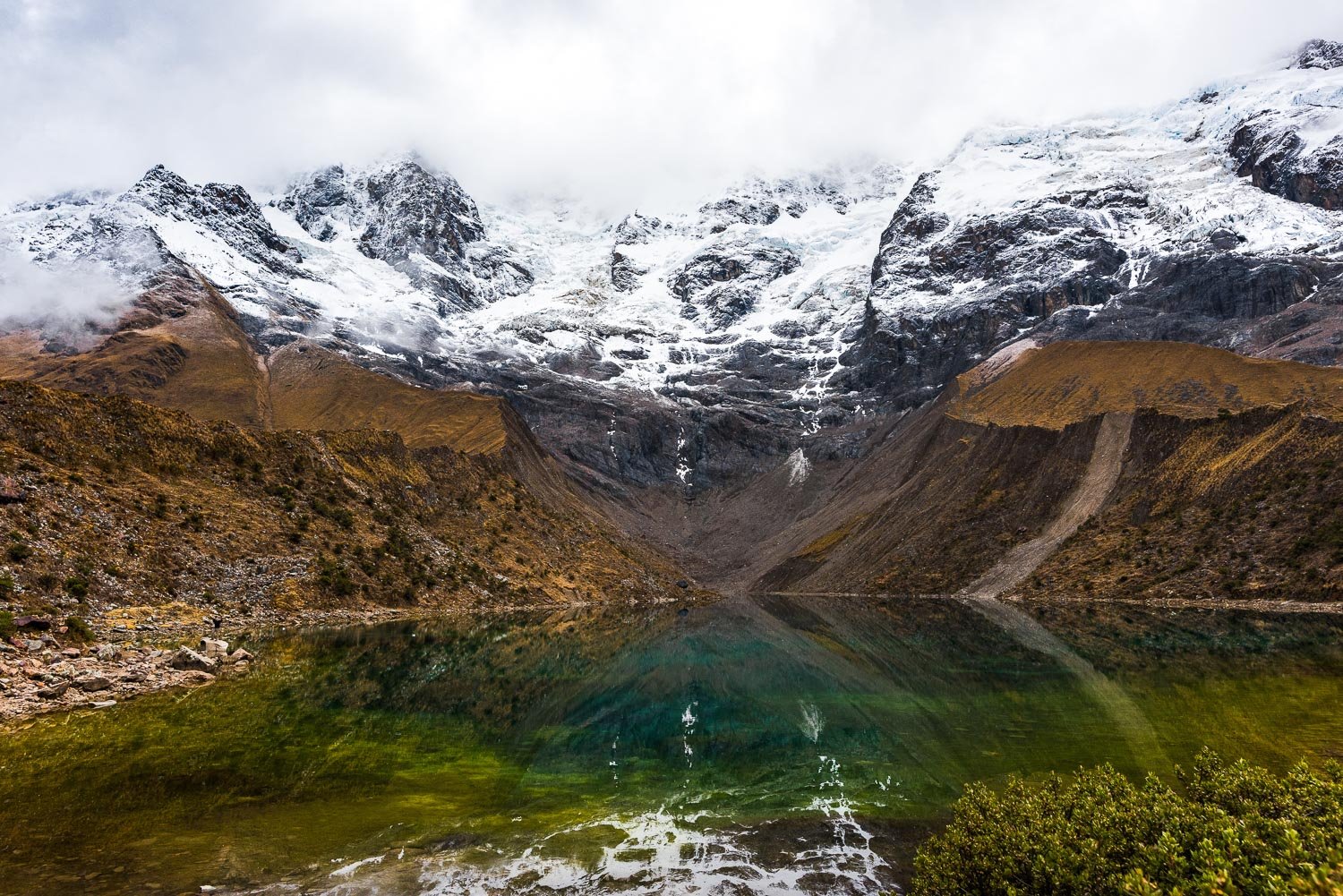 A quiet day at empty Laguna Humantay, Peru