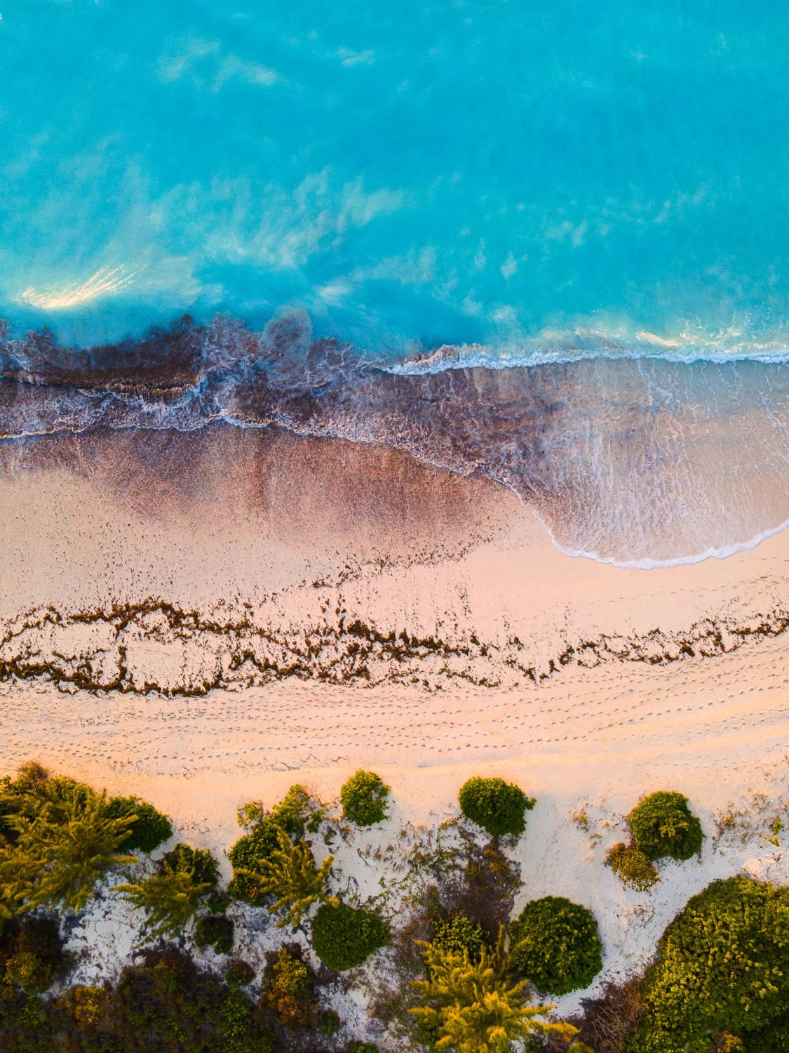 beach waves at sunset - drone photography how to
