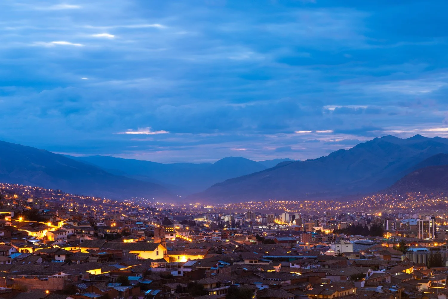 Cusco city at night - safety in Cusco, Peru