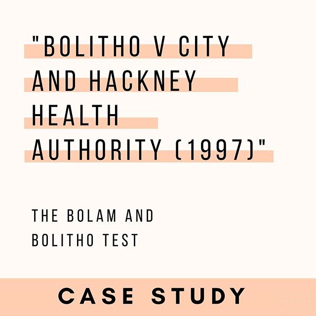 Today we looks at Bolitho v City and Hackney AHA 1997. This adds an extra condition to the Bolam test and sets the the limits of expert opinion. -

#dentalstudents #dentist #dentistryworld #dentistryworld #dentistrylife #dentalschool #dentalschoollif