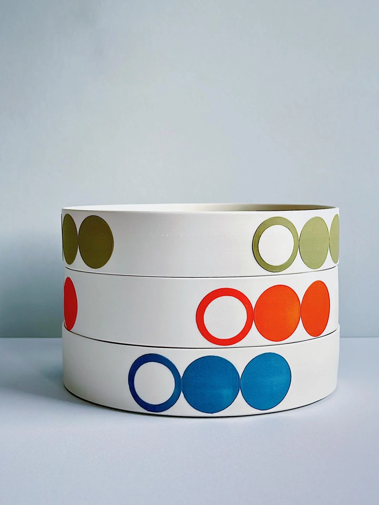 Trio of slip stencilled serving dishes
.
.
.
.
.
 #wheelthrown #porcelain #porcelainpottery #handmadeceramics #studiopottery