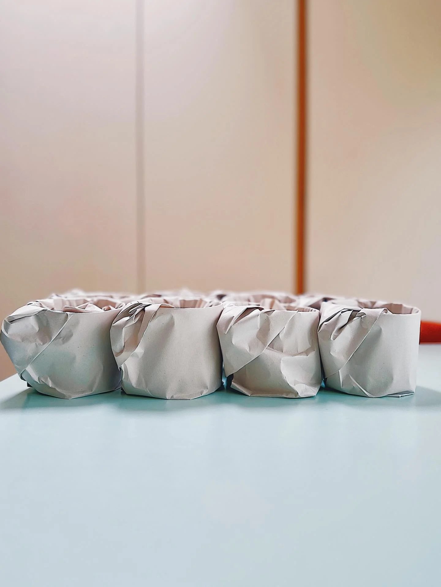 Mugs wrapped up in layers of newsprint and corrugated cardboard&hellip;Catching up on some packing and shipping out some orders&hellip;. I really like the way they look when they&rsquo;re all wrapped up and ready to go&hellip;
.
.
.
.
.
 #wheelthrown