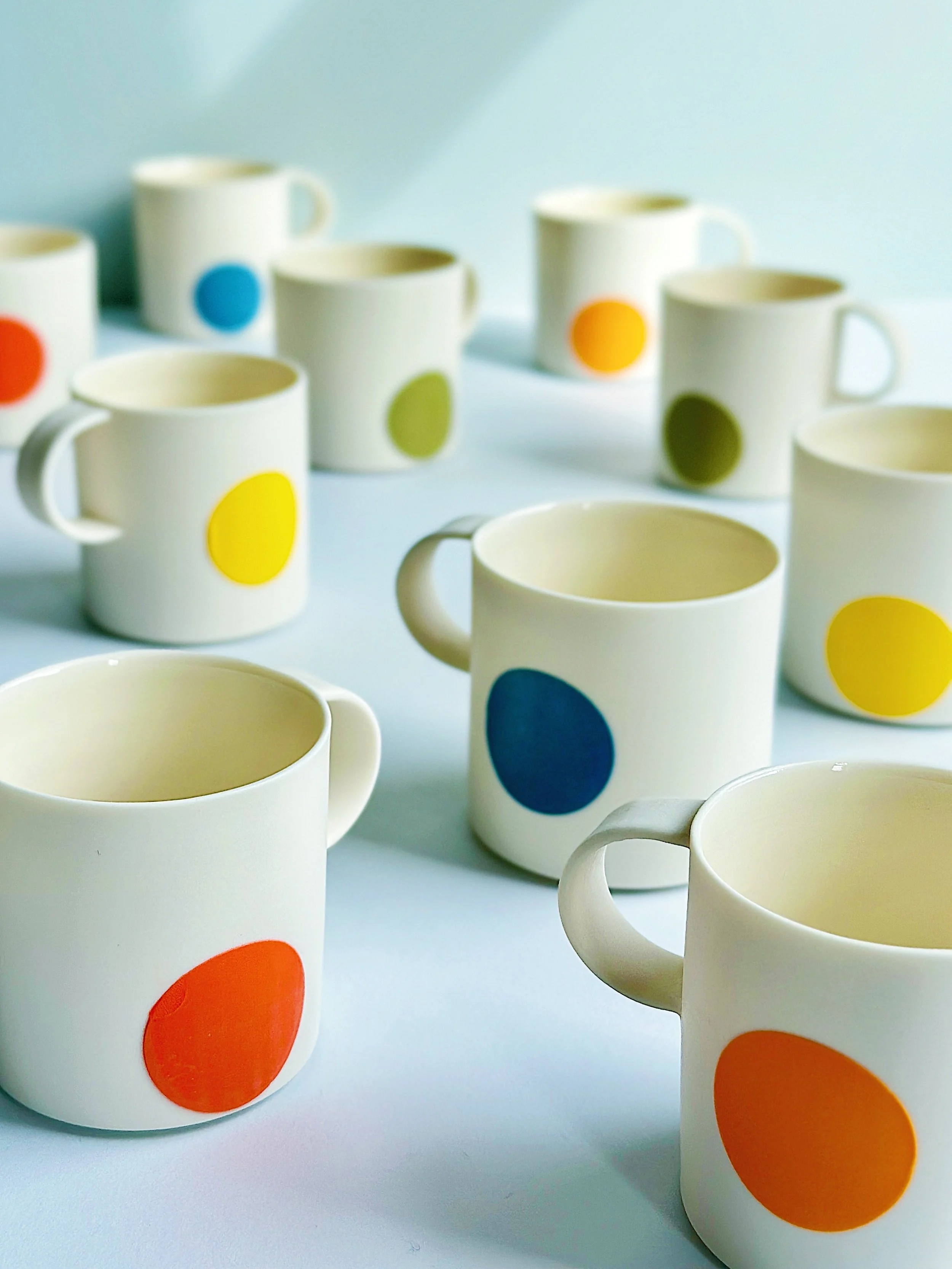 Porcelain Espresso Cup (Red, Orange, Yellow, Blue, Olive)