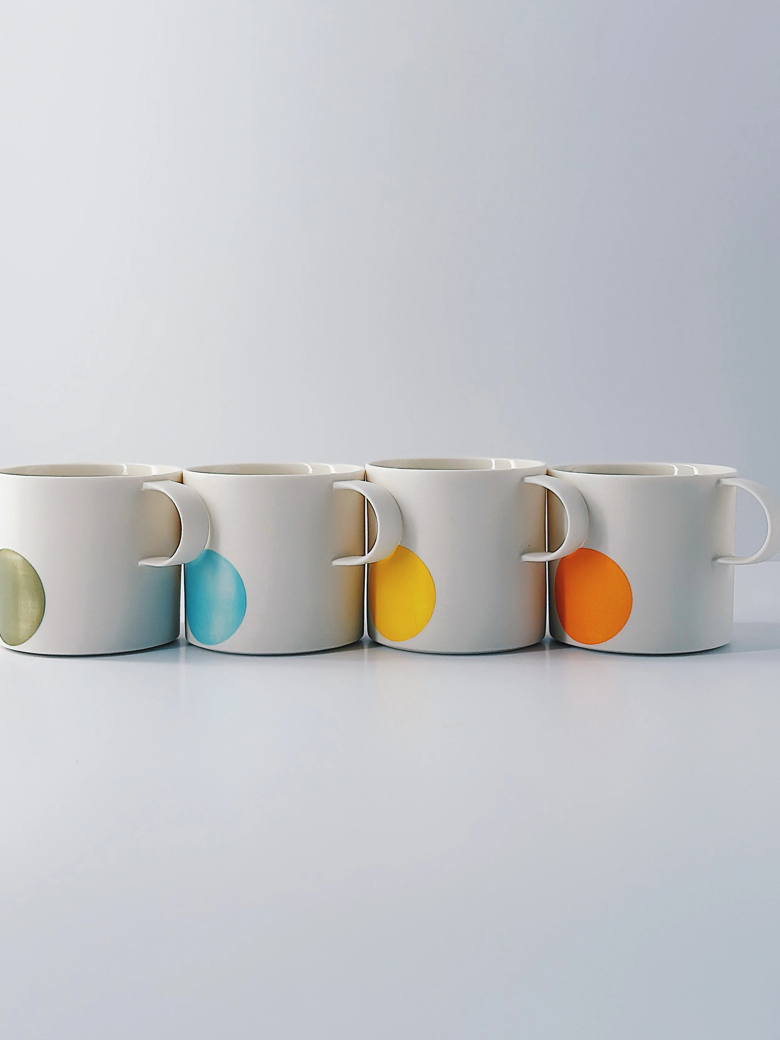 Porcelain Mug (Orange, Yellow, Azure, Olive)