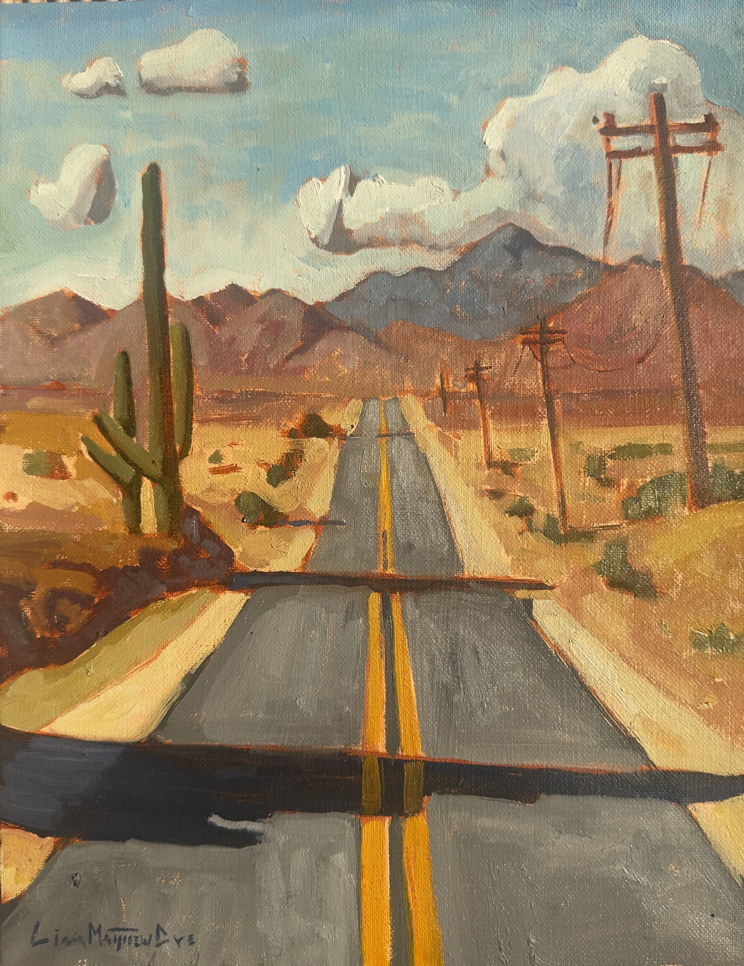 "Desert highway" Oil 11 x 14"