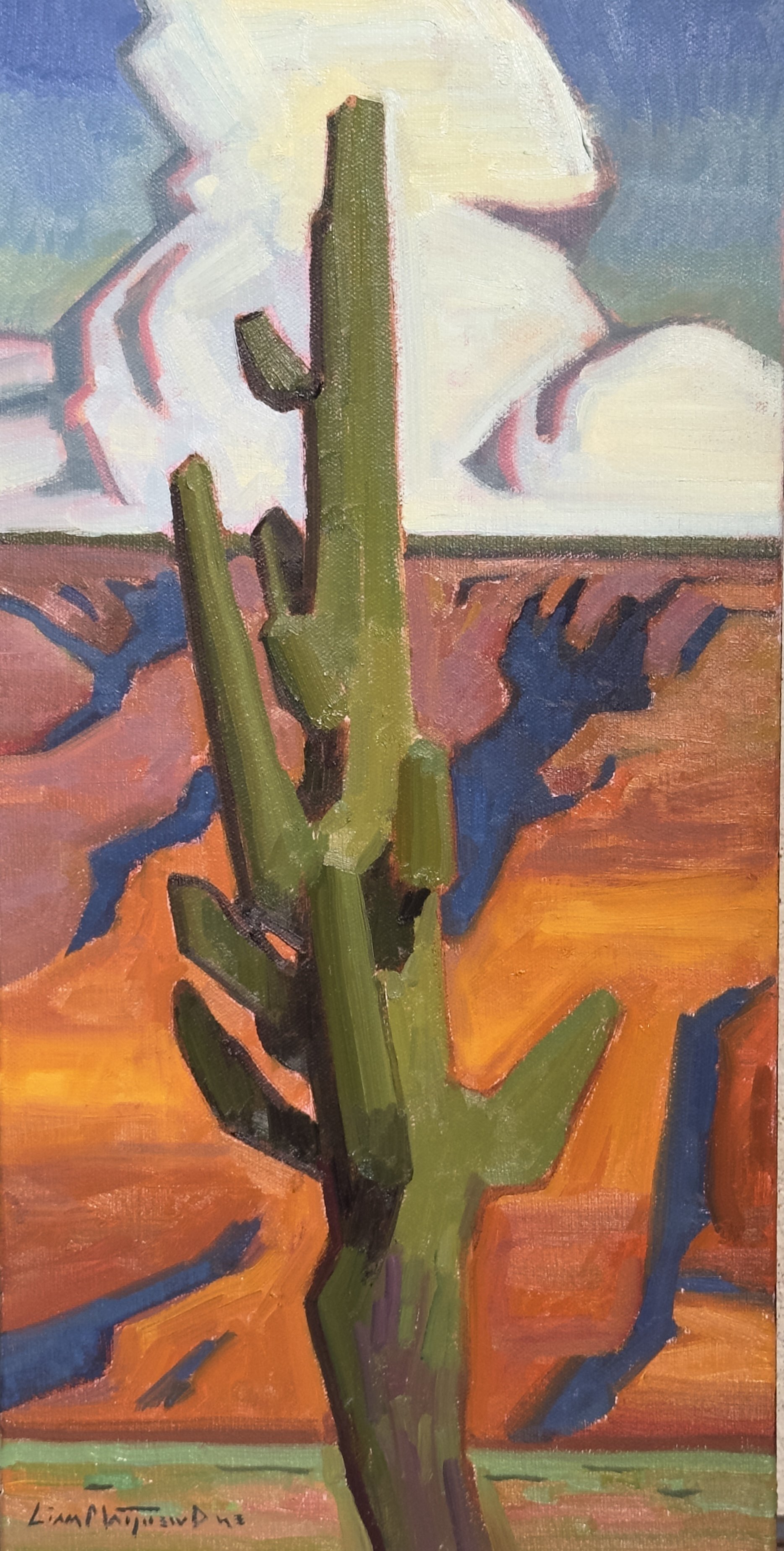 "Desert monument" Oil 10 x 20"