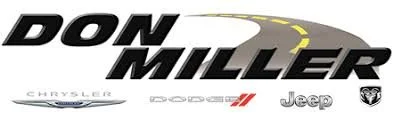 Logo of Don Miller with a stylized road and car brand names underneath