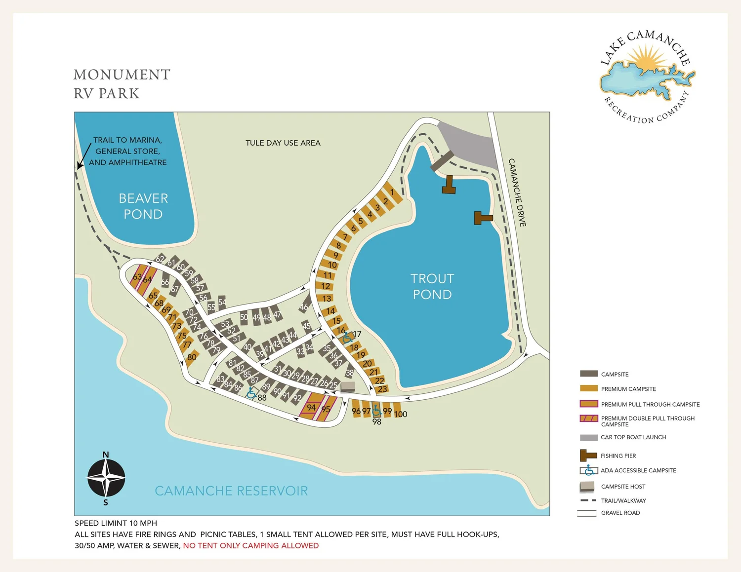 Monument Campground — Lake Camanche Recreation Camping in Lake