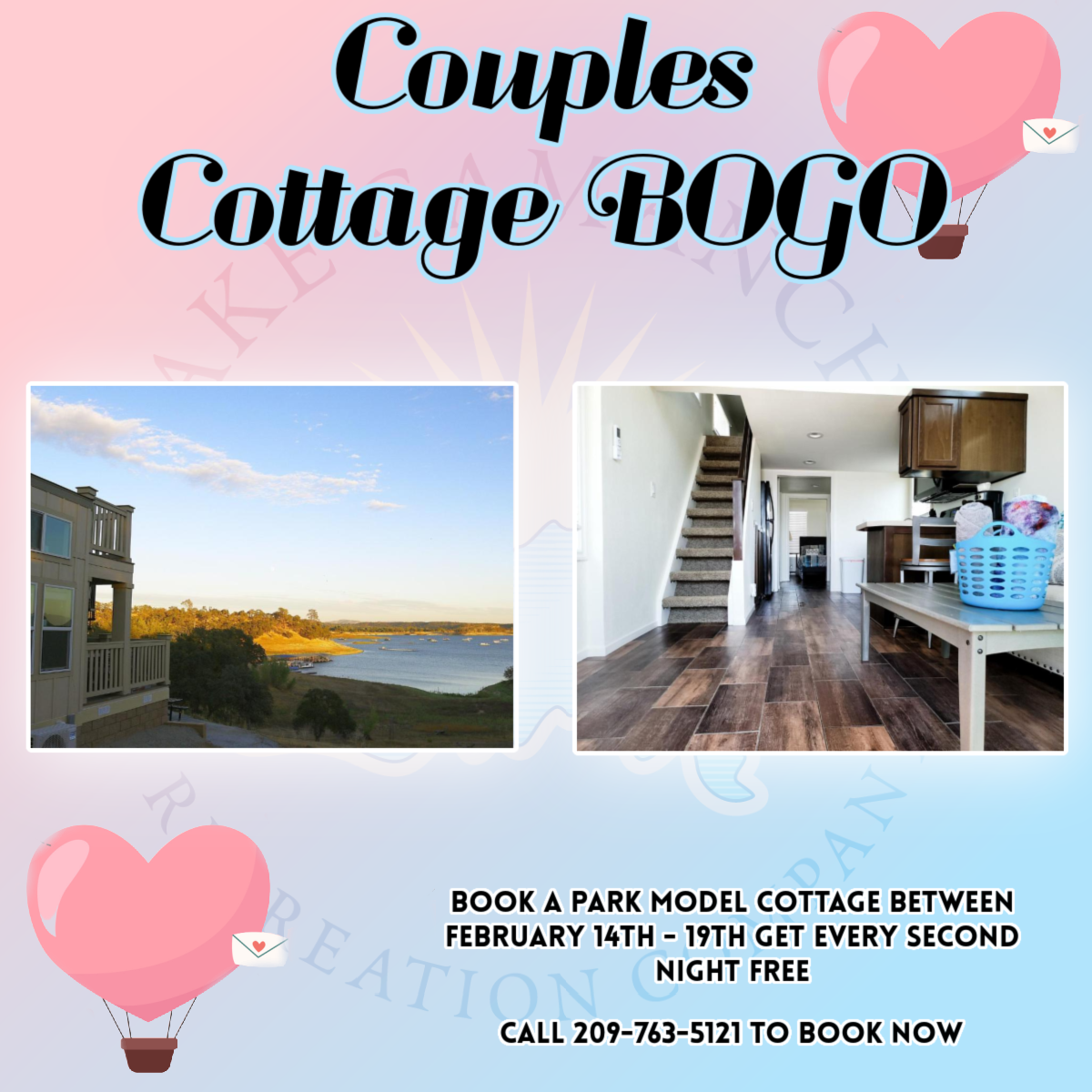 Valentines Day Couples Cottage BOGO Deal — Lake Camanche Recreation