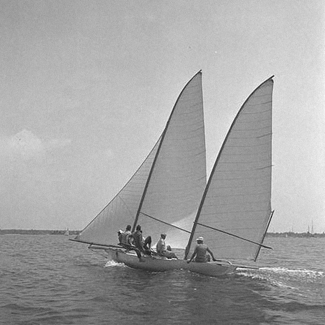 Carleton Mitchell photo of 1960s log canoe