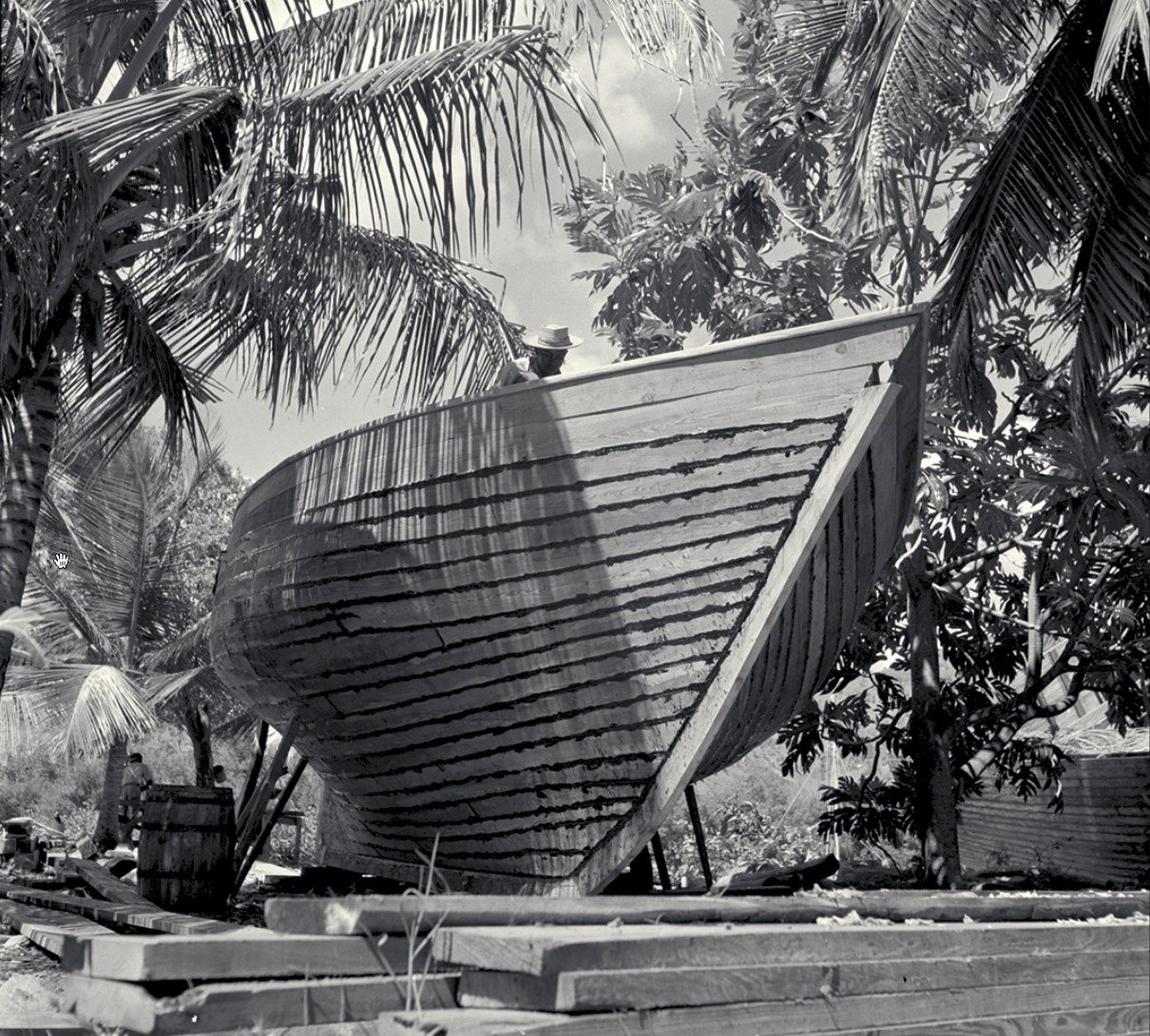 Michell admired the native boats of the Caribbean 