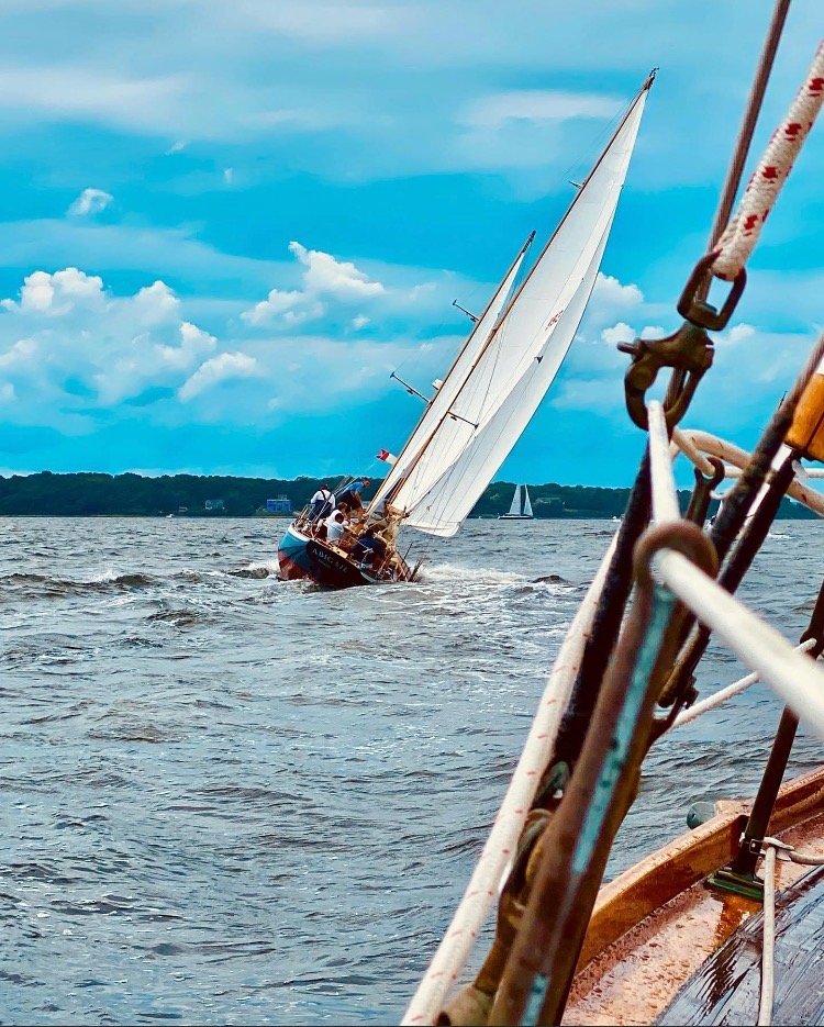 Abigail going upwind in a breeze.