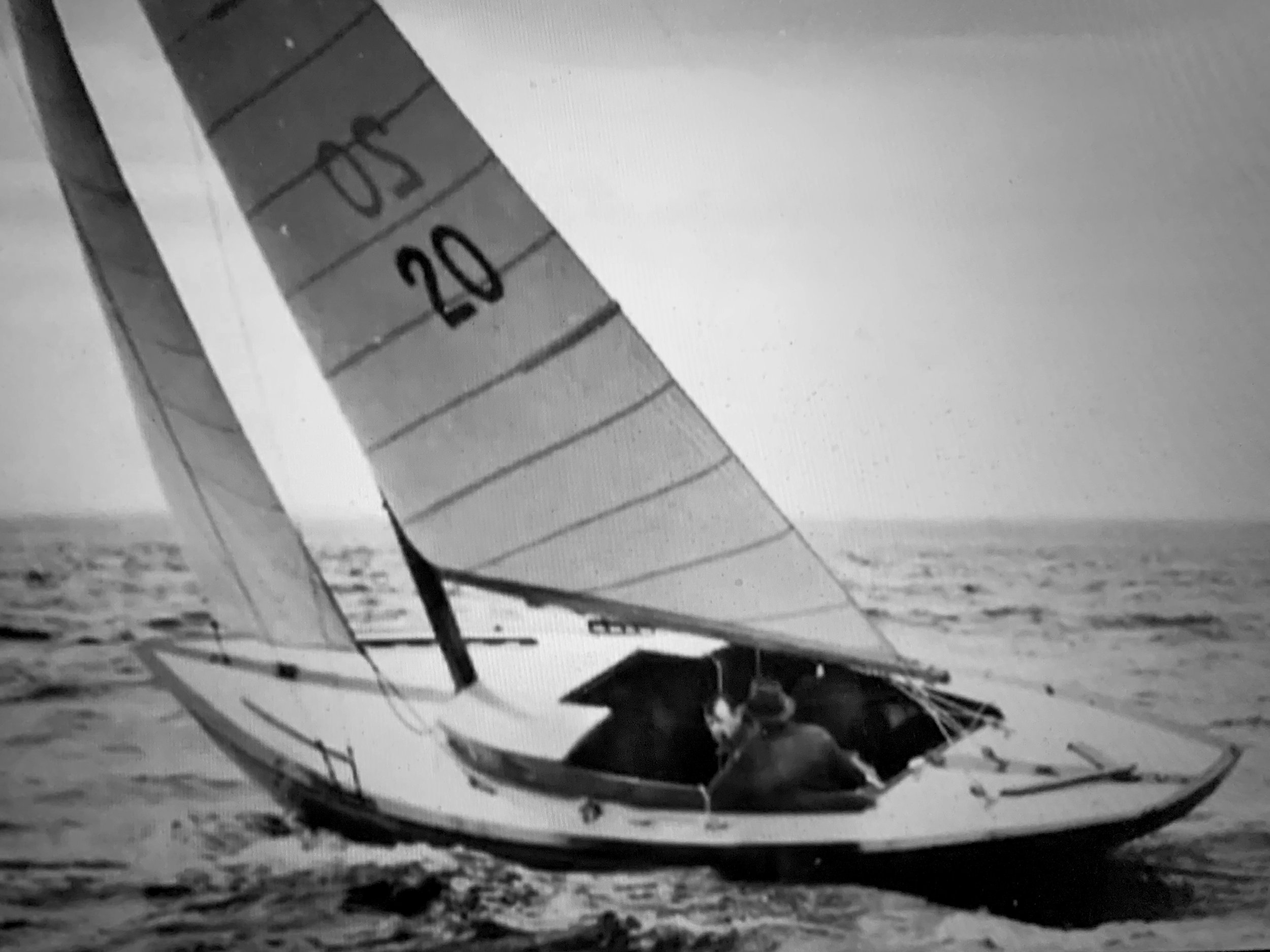 Bob Bavier sailing his family IOD on Long Island Sound