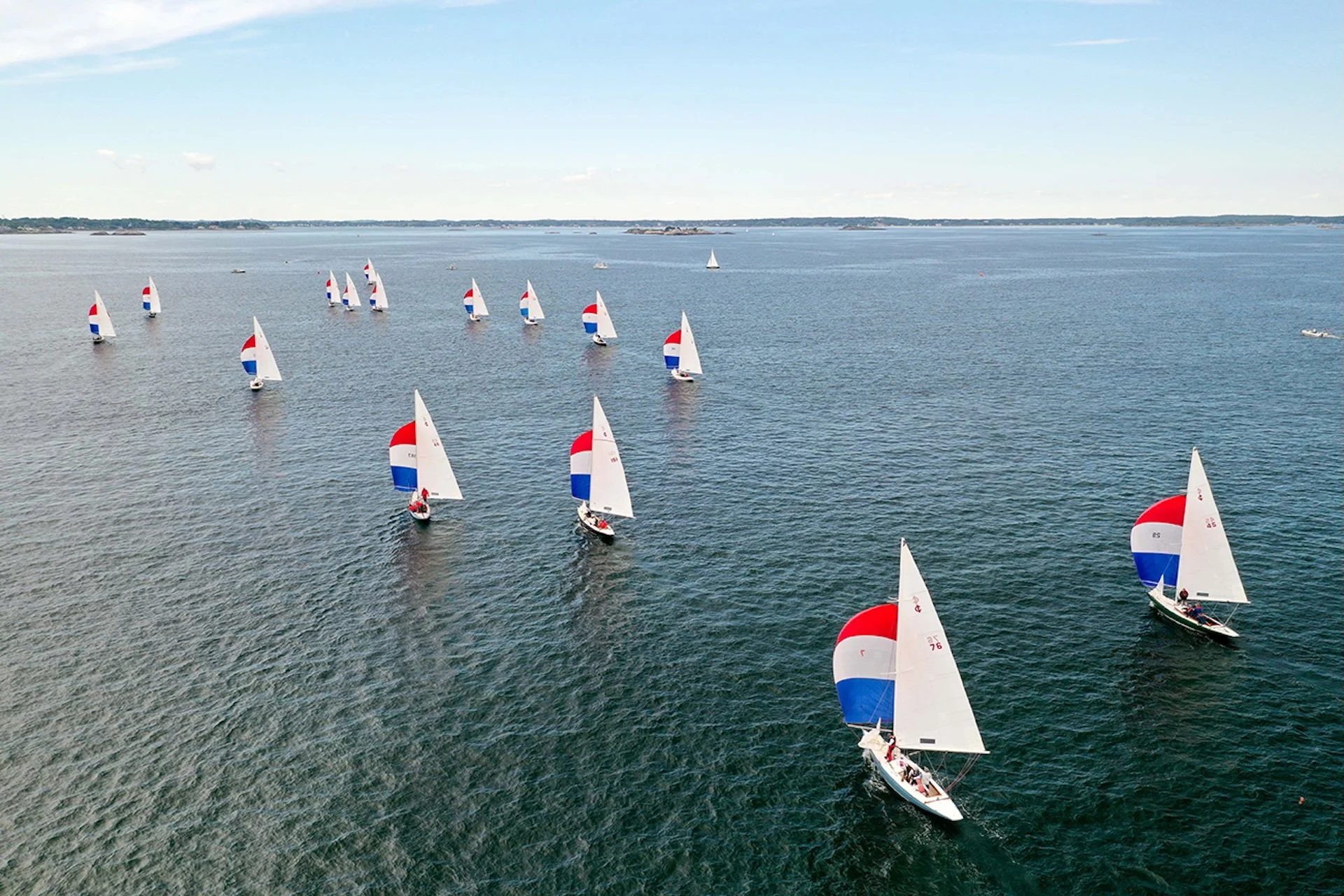 The One Design Six Metre, first launched in 1935, still sailed today, seen here at Marblehead