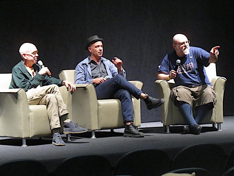  L-R: Jeff Nelson (Dischord Records, Minor Threat), James June Schneider (filmmaker), and Charles Abou-Chebi (My Mind's Eye Records). Cleveland Institute of Art, October 2019. 