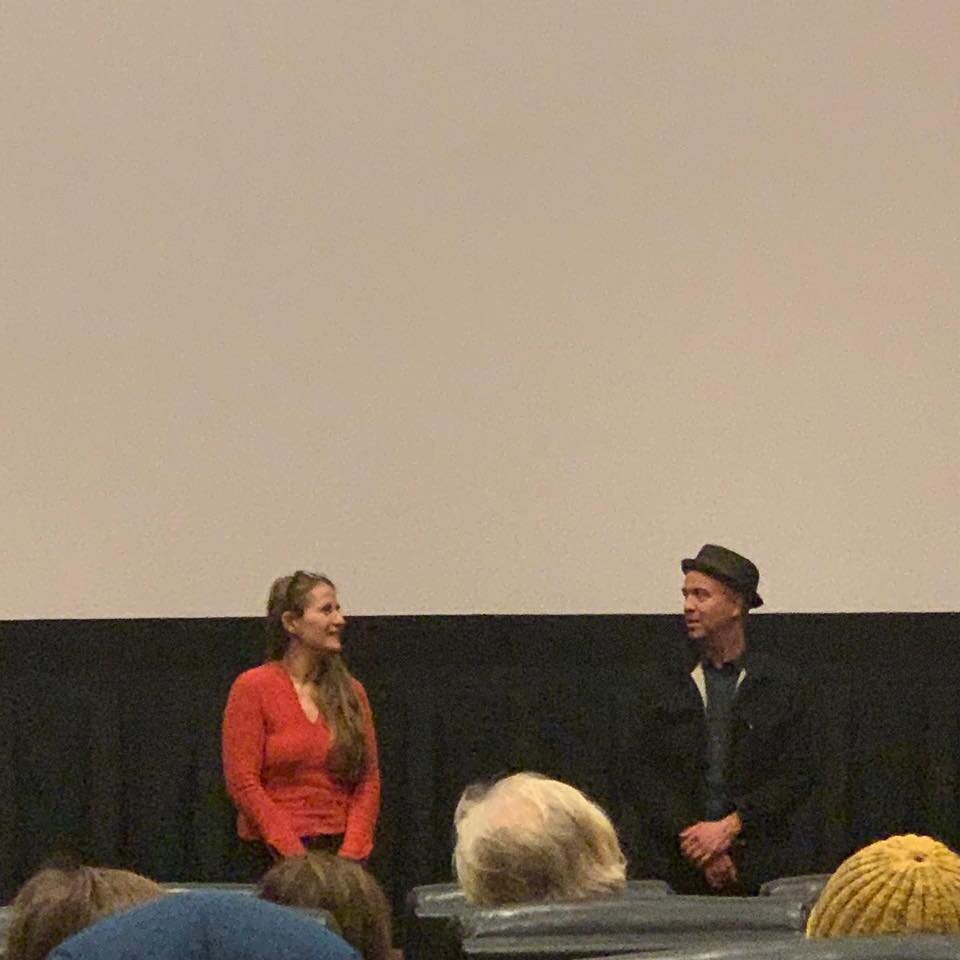  Cynthia Connolly ( Banned in DC  co-author) and filmmaker James June Schneider at Alamo Drafthouse Charlottesville, February 2020. 