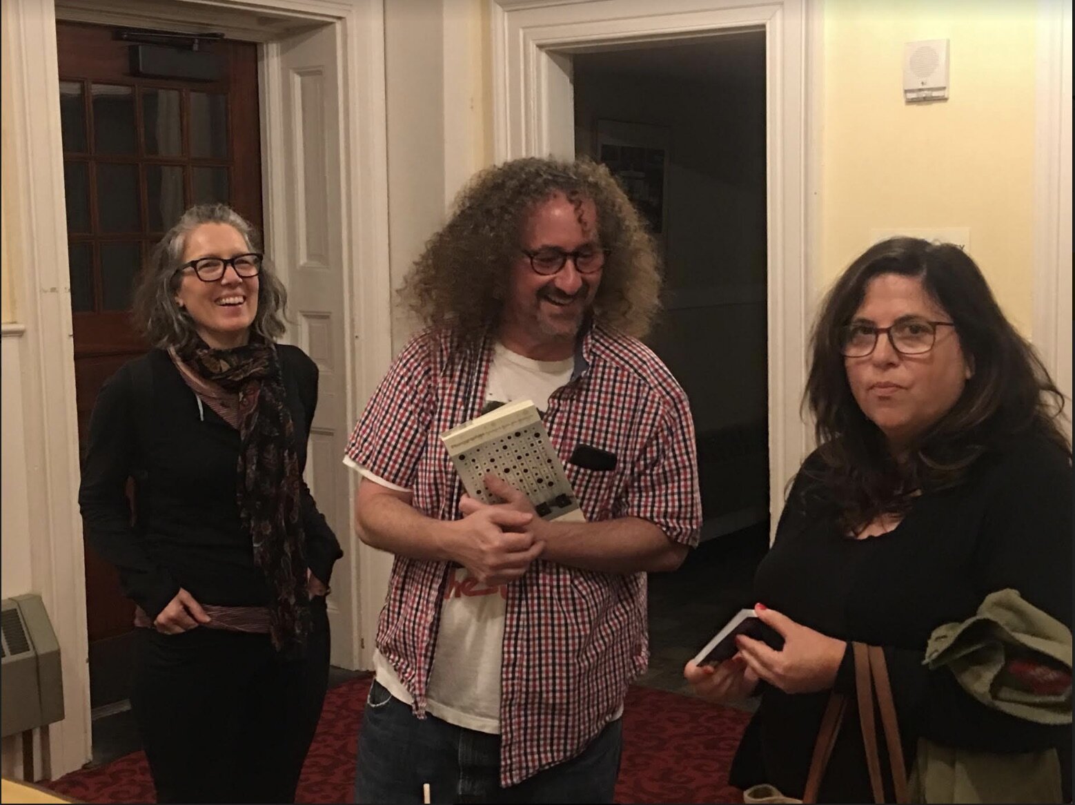  Molly Burnham (author), Steve Waksman (rock historican), and Julia Cafritz (of the band Pussy Galore) at a sreening in Northhampton, Massachusetts, September 2019. 