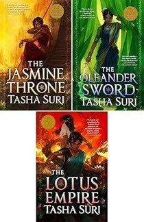 Covers of the 3 books in the trilogy - the same woman features on all, looking out at the viewer, in the third she is joined by another woman