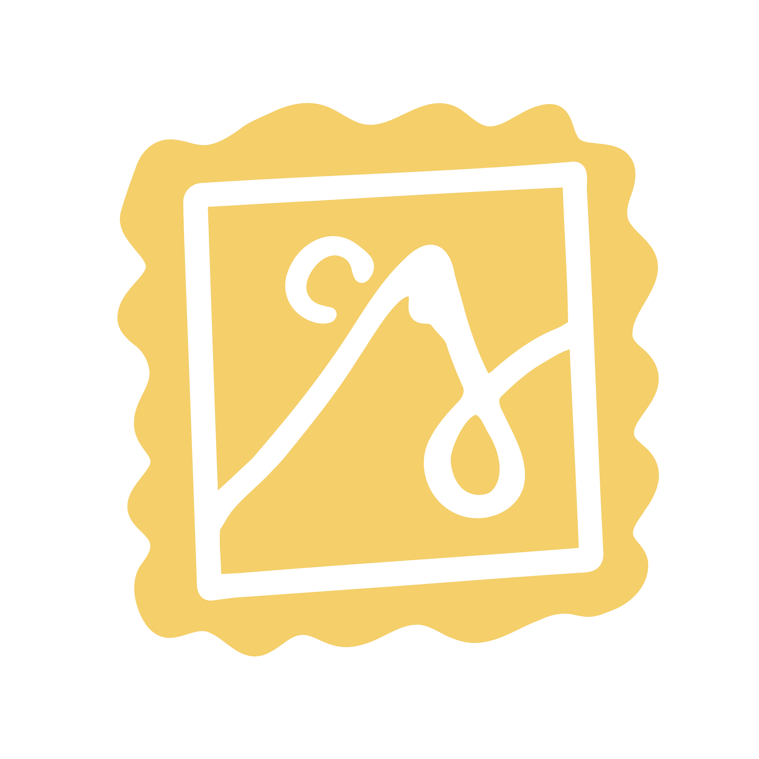 Line graph showing an upward trend with a dollar sign, surrounded by a decorative yellow border.