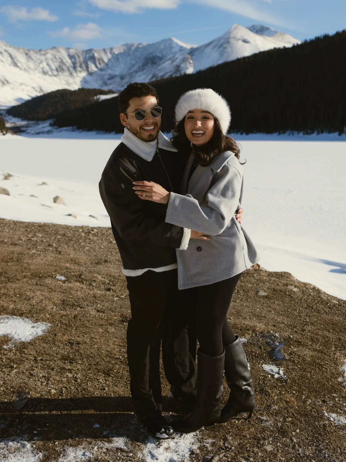 Javier and Leslie came all the way to Colorado from Texas as boyfriend and girlfriend and will be leaving as fianc&eacute; and fianc&eacute; 💅 💍 🏔️ ❄️ 

@javi.pichardo reached out to me late January asking about photographing his surprise proposal