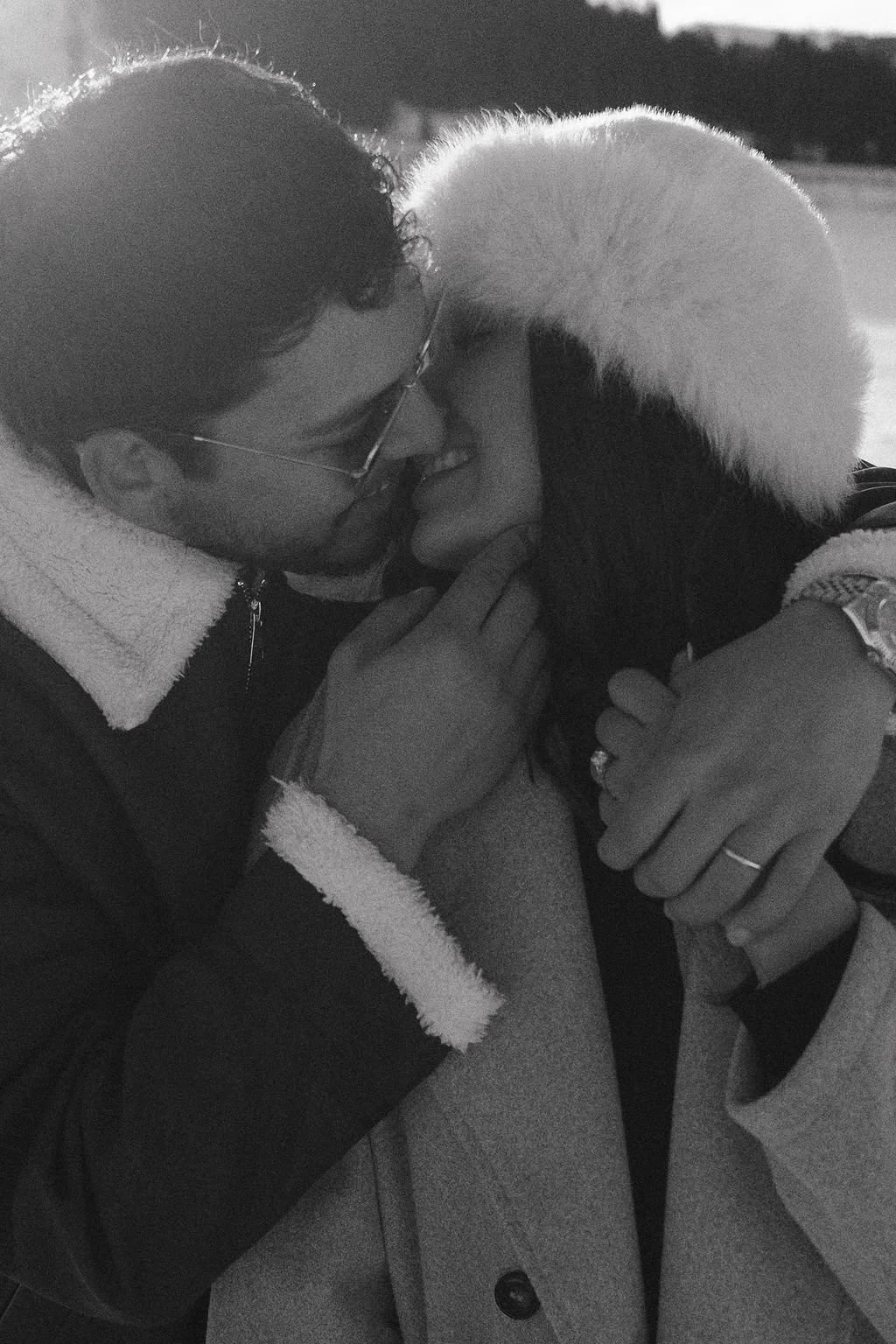 cozy winter engagement