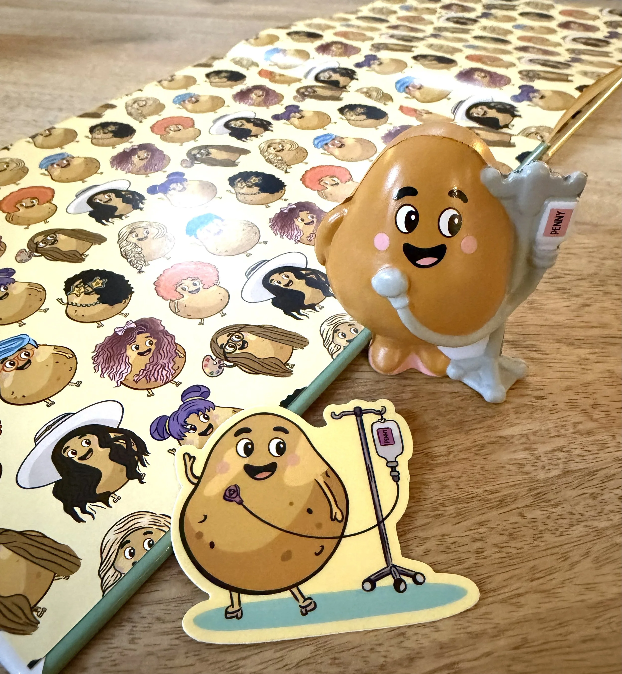 Cartoon potato character illustration for book, stress ball and sticker. 
