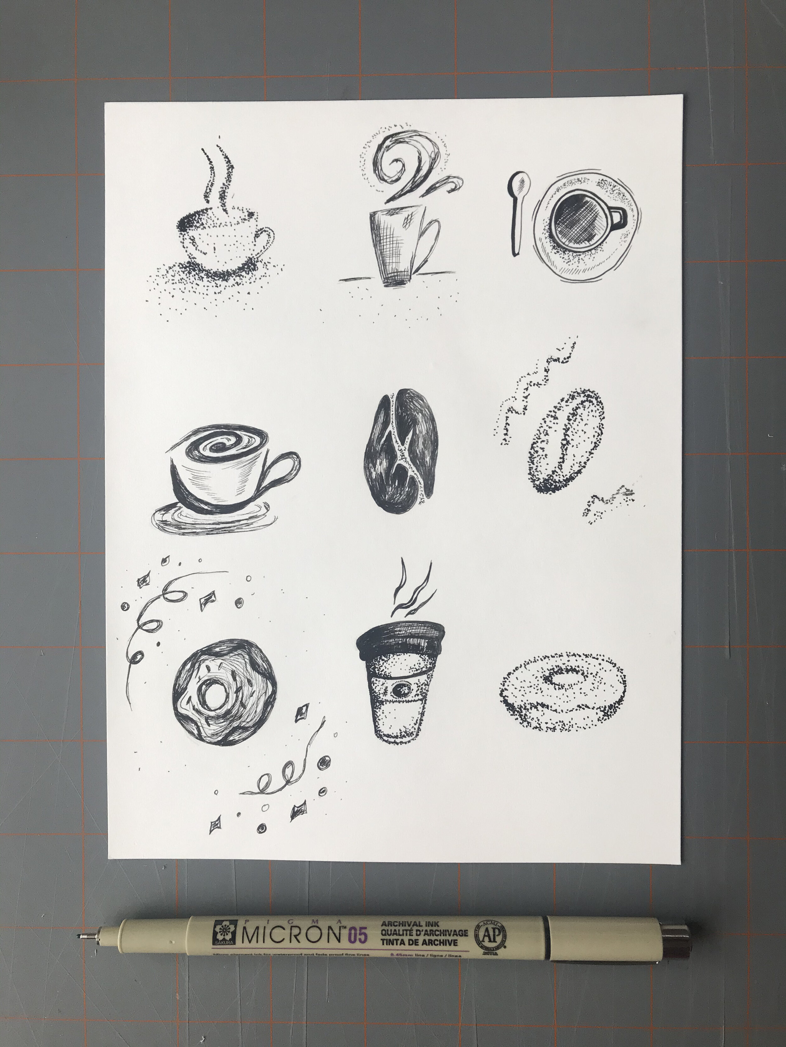 coffee doodle artwork for sale pen and ink drawings