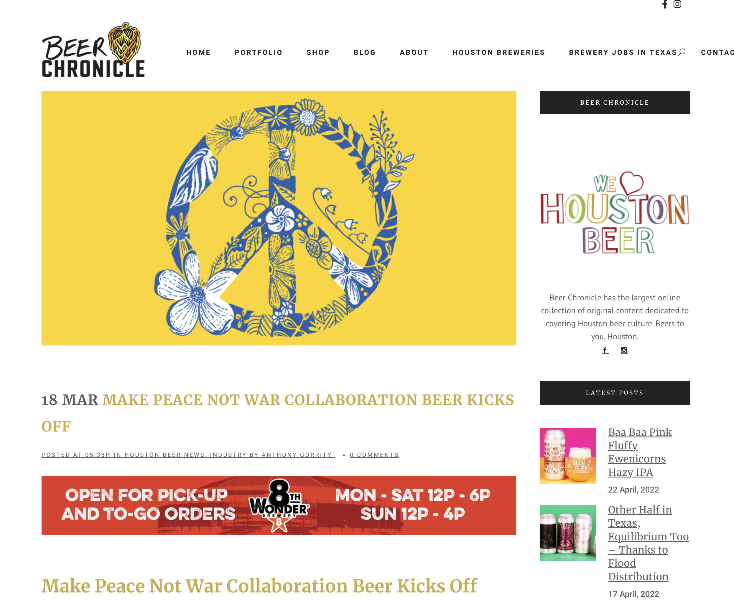 Beer Chronicle - Make Peace Not War Collaboration Beer 