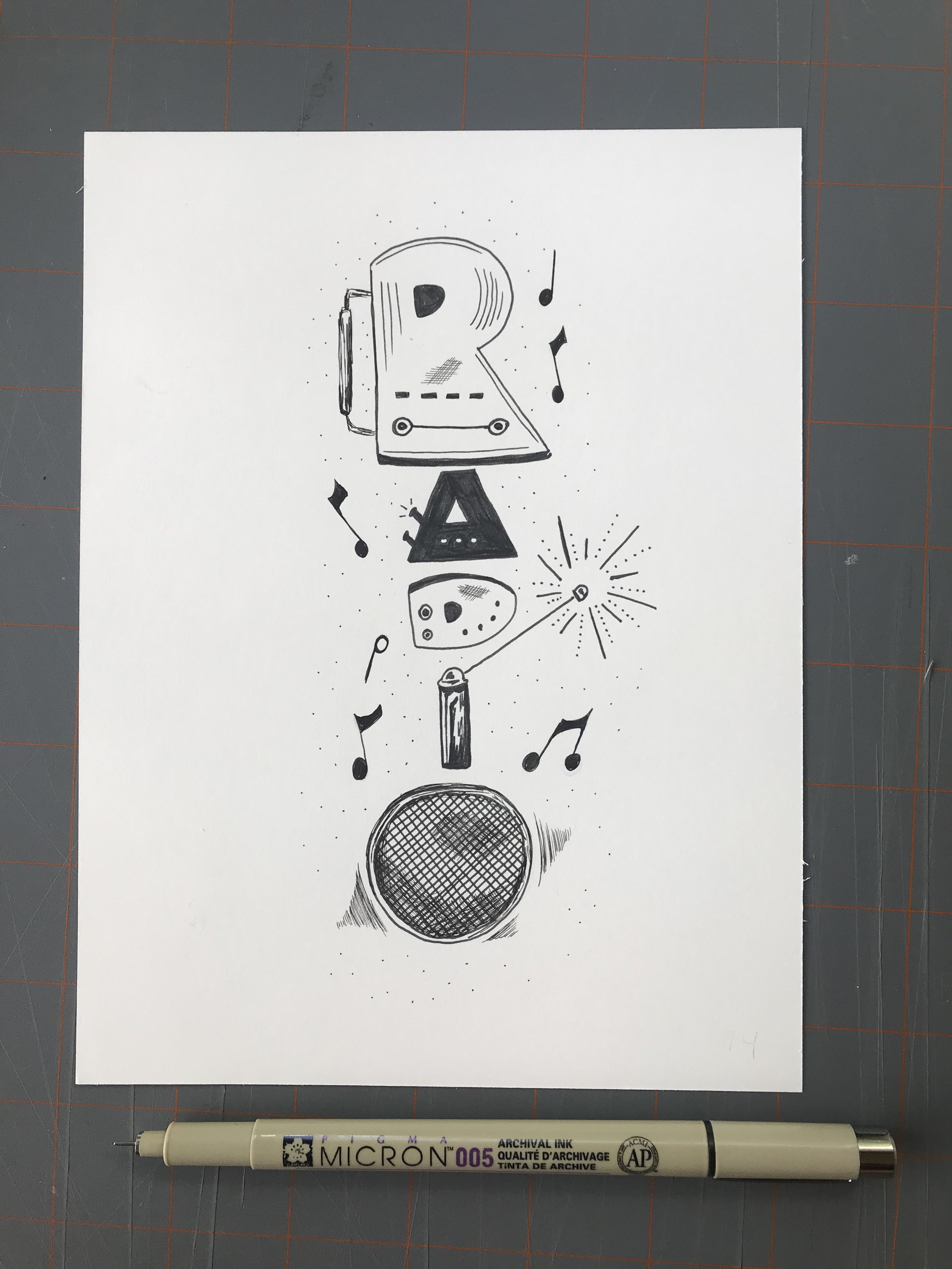 Radio Typography pen and ink drawing.jpeg