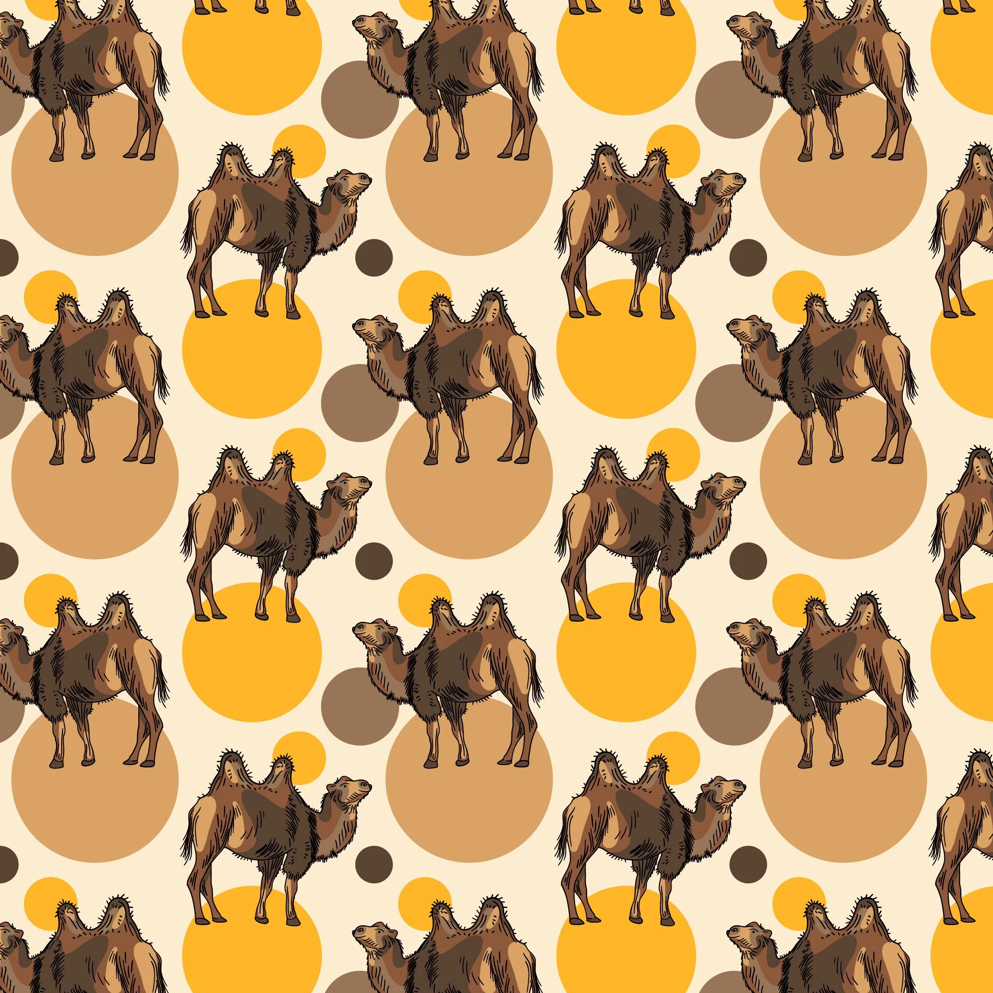 Middle east repeat pattern design with camels. 