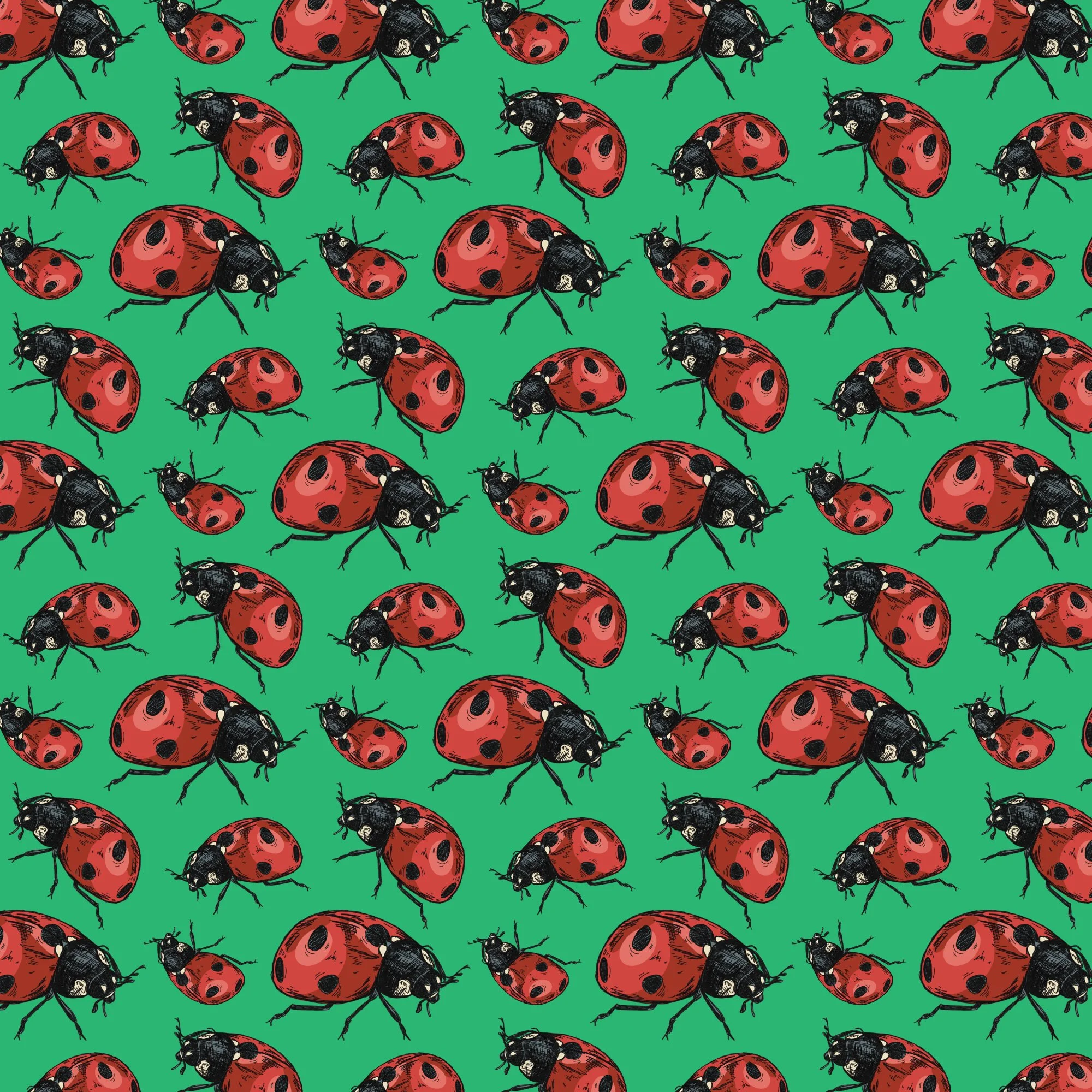 Lady big seamless repeat pattern. 