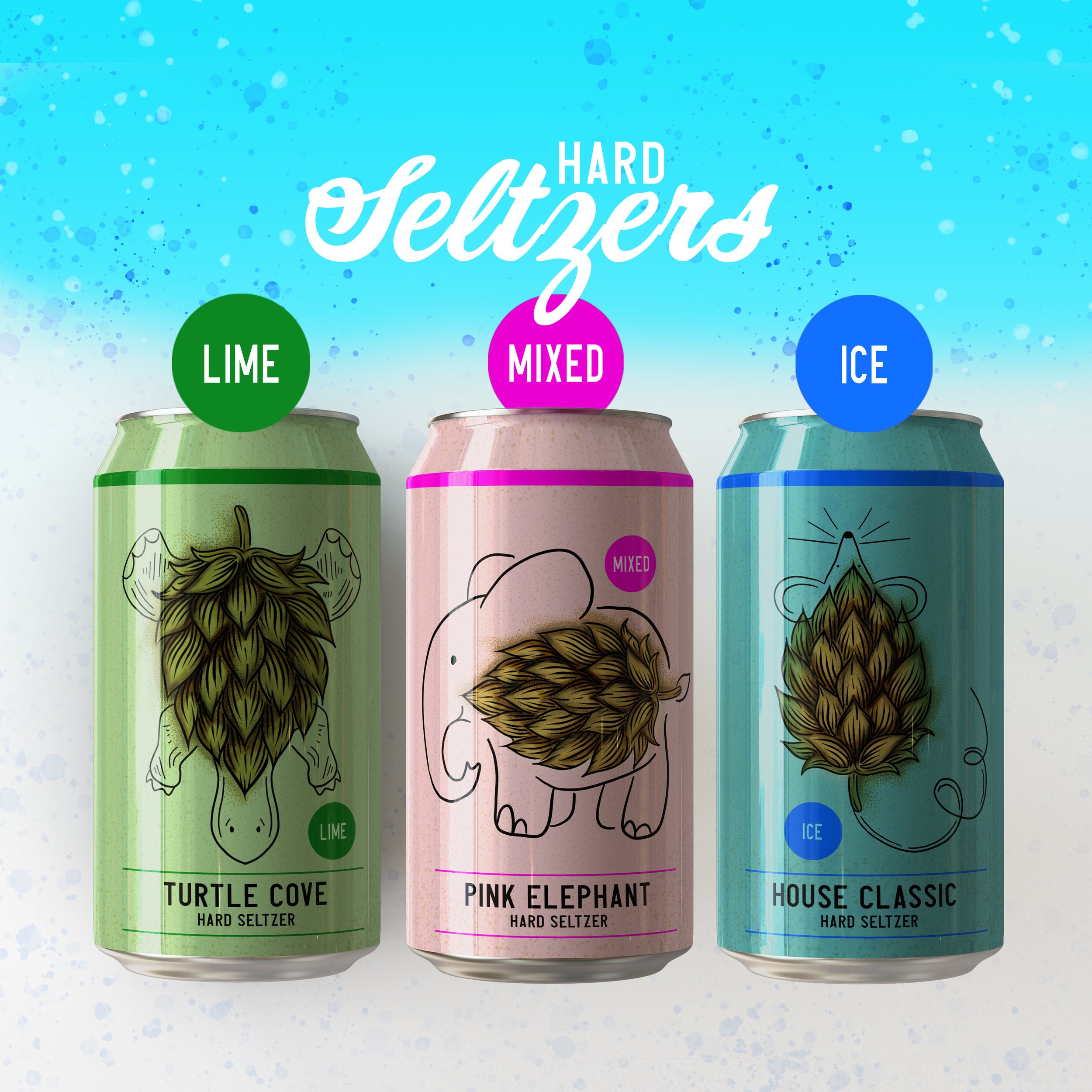 Hard seltzer label design 