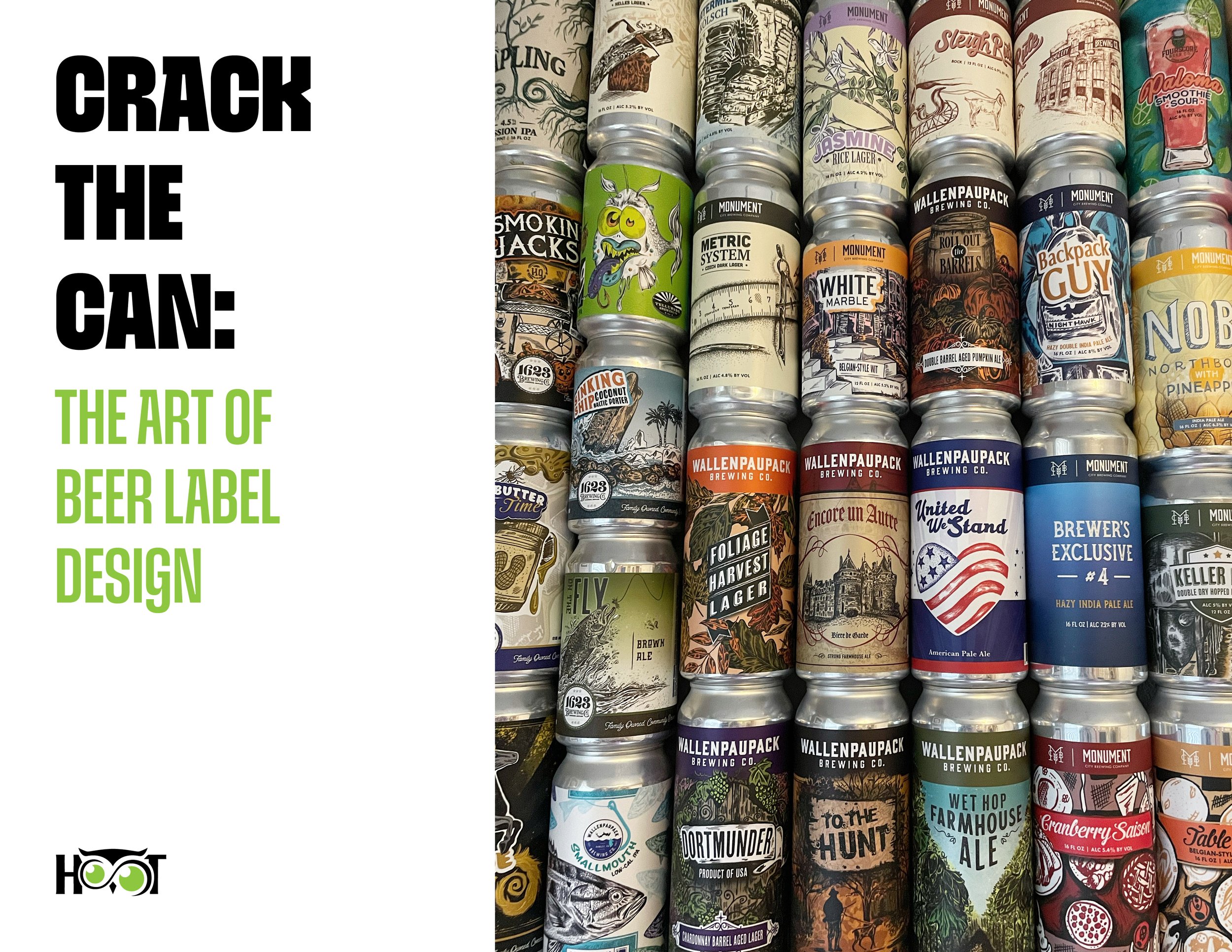 Crack the can: the art of beer label design, an interview with Jen Borror of Hoot Design Studio.