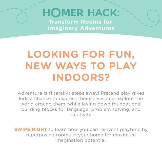 Perfect for rainy days like today! 🌧 Imaginary play, or pretend play, is a great way for kids to express themselves as they build skills for language, problem solving, and creativity.&nbsp; Yes, we know, kids can make ANYTHING into an adventure . . 