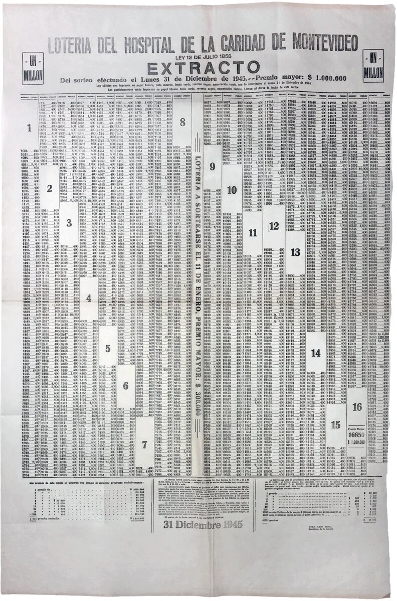 Resultados de lotería Lottery results 1945