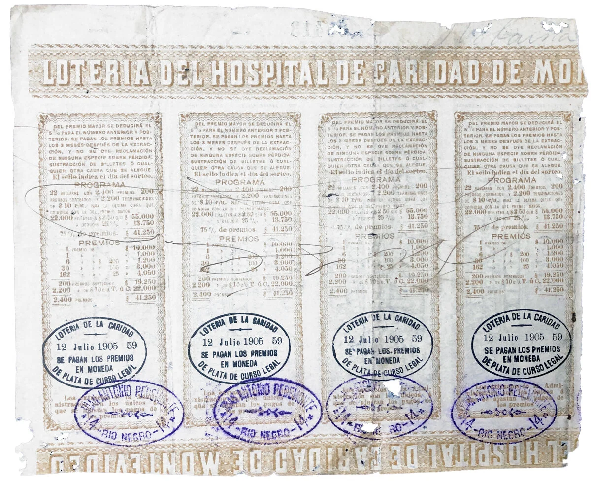Billete de lotería Lottery ticket 1905
