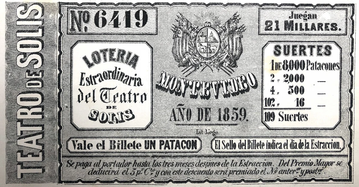 Billete de lotería Lottery ticket 1859