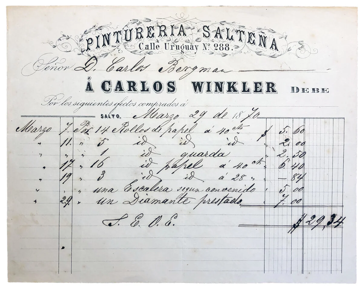 Recibo Receipt 1870