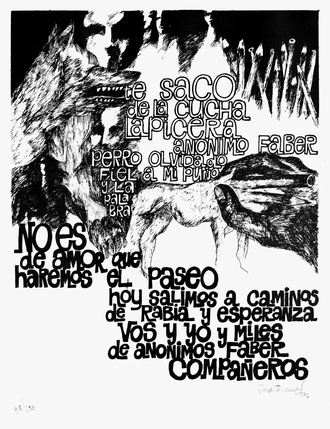 Poema ilustrado Illustrated poem Óscar Ferrando 1972